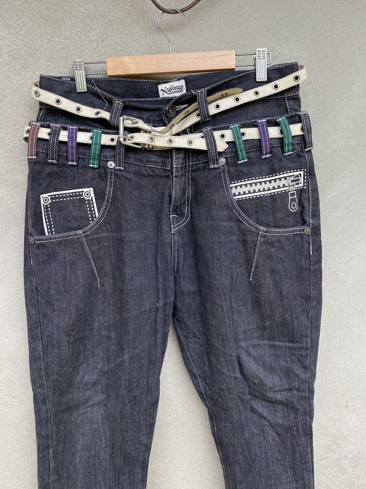 Designer × Japanese Brand Japanese Brand X Nylaus double waist jeans Size US 33 - 4 Thumbnail