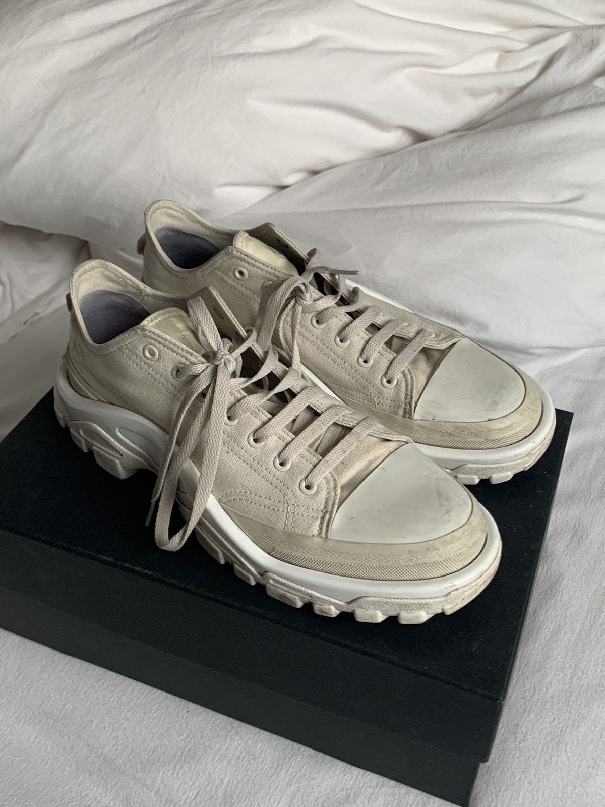 Adidas Raf Simons Raf by Raf Simons Raf Simons Detroit Runner New Runner Talc Beige 45 Grailed