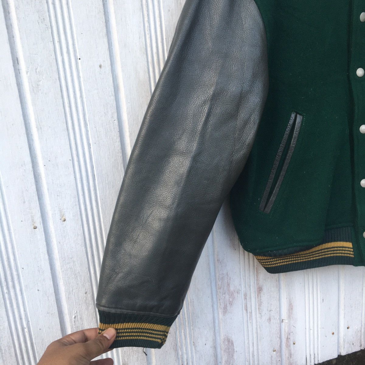 Japanese Brand × Vintage Vintage Conquista De La Moda Mens Bigi Varsity Leather Size US L / EU 52-54 / 3 - 2 Thumbnail