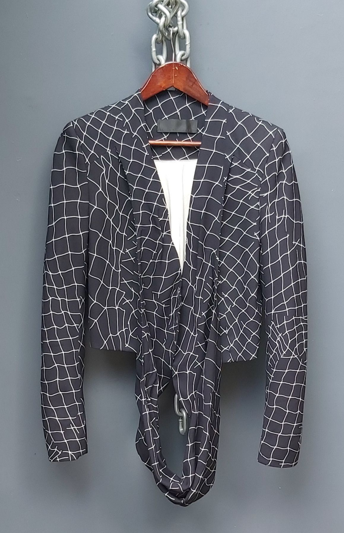 Haider Ackermann Haider Ackermann Geometric Pattern Shawl Collar Jacket Size US XS / EU 42 / 0 - 2 Thumbnail