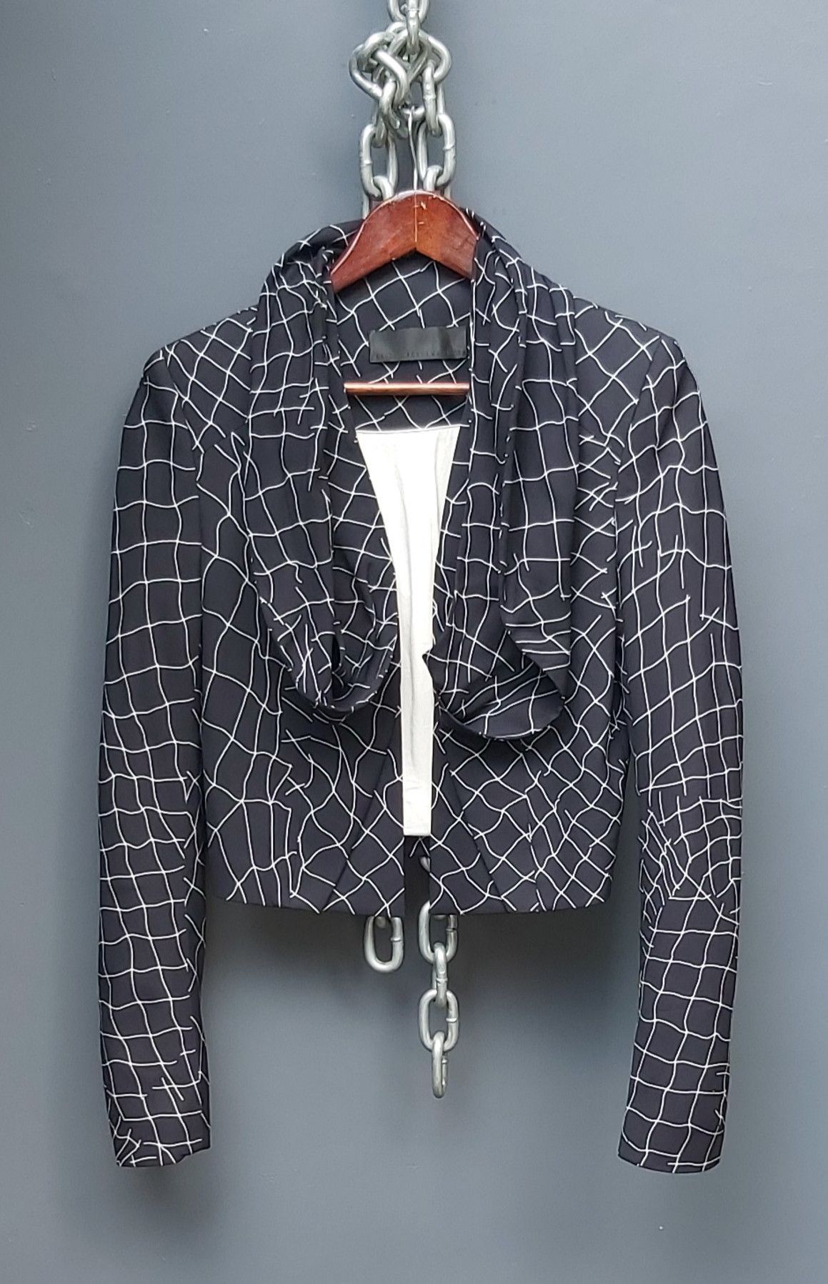 Haider Ackermann Haider Ackermann Geometric Pattern Shawl Collar Jacket Size US XS / EU 42 / 0 - 4 Thumbnail