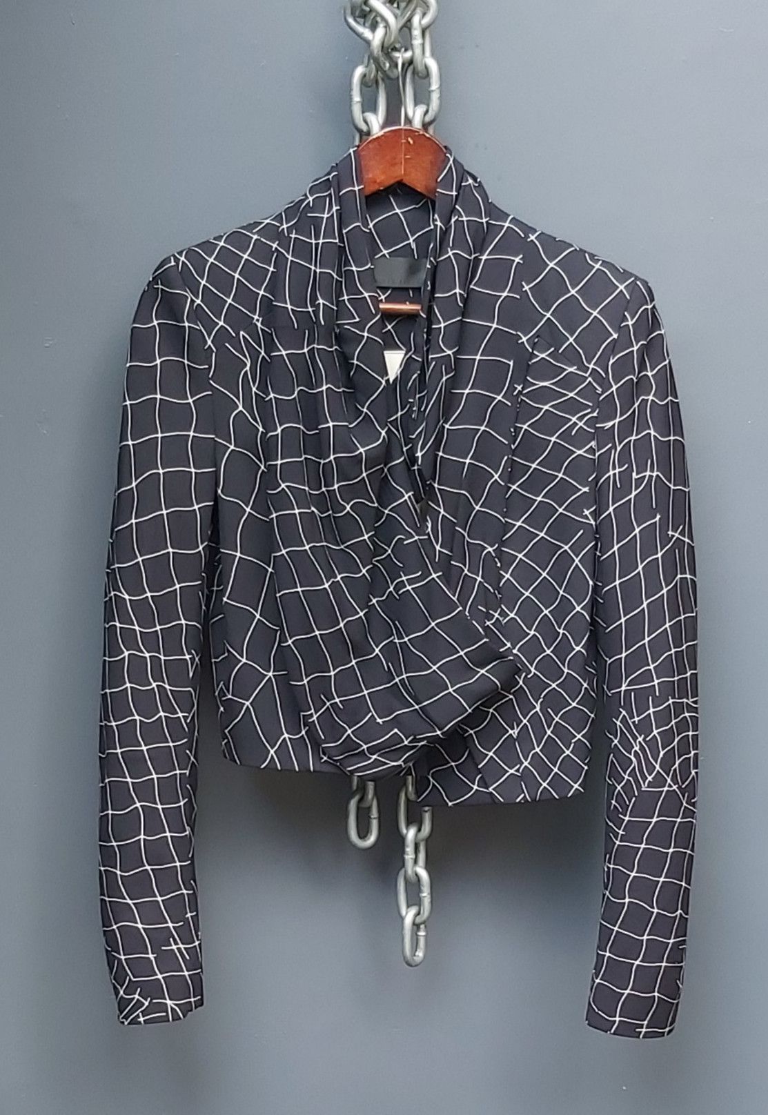 Haider Ackermann Haider Ackermann Geometric Pattern Shawl Collar Jacket Size US XS / EU 42 / 0 - 1 Thumbnail