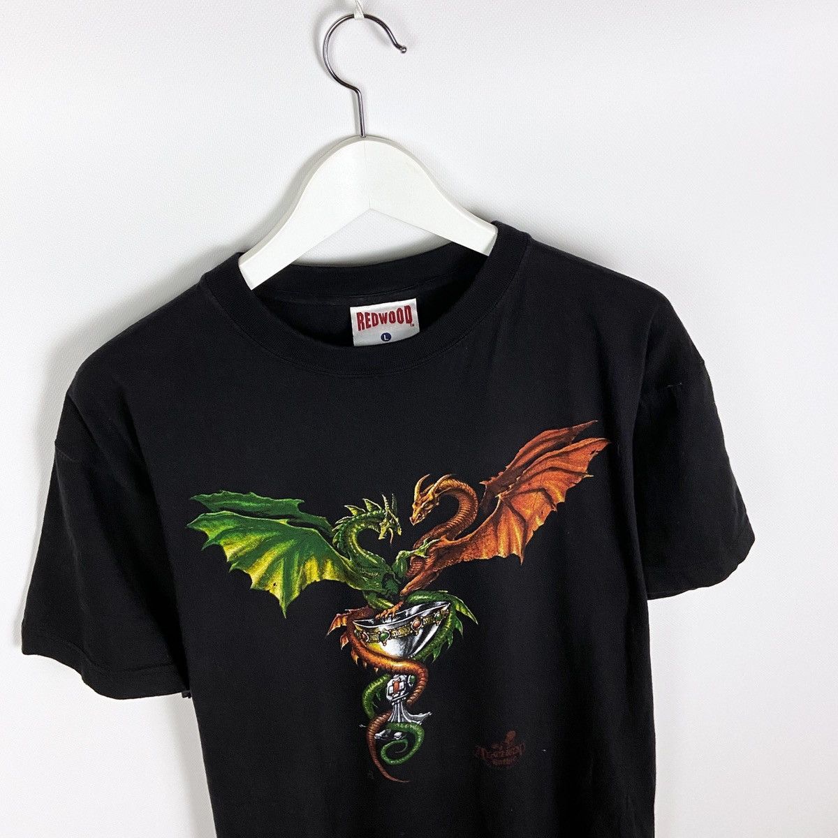 Vintage Vintage 90s Alchemy Gothic Dragons Holy Graal tee Redwood Size US L / EU 52-54 / 3 - 2 Thumbnail