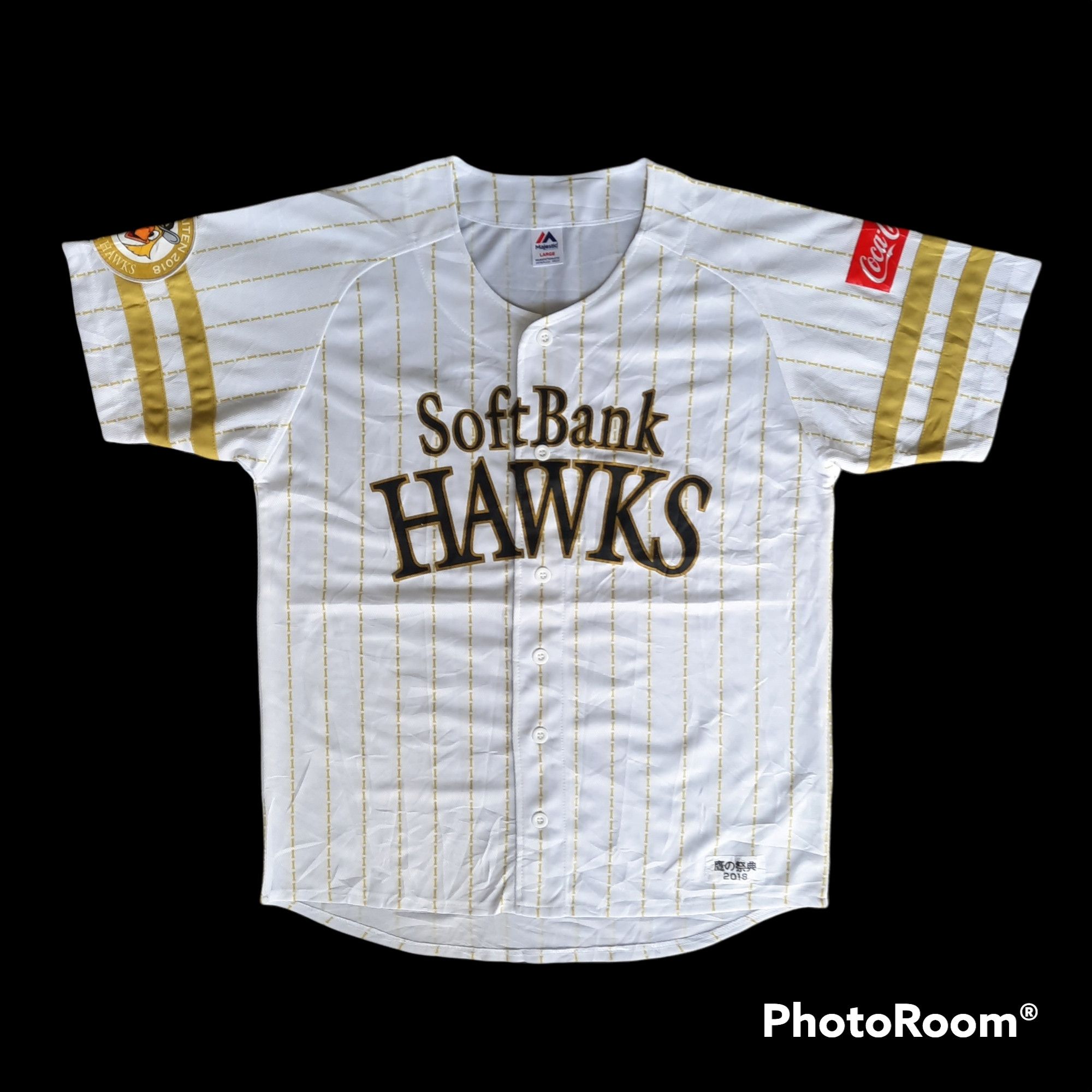 2016-2023 Fukuoka SoftBank Hawks Baseball Jersey Shirt Away Majestic L BNWT