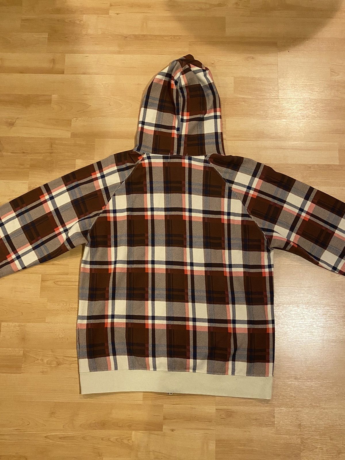 Bape LAST DROP Bape Burberry Plaid Zip Up Hoodie Grailed
