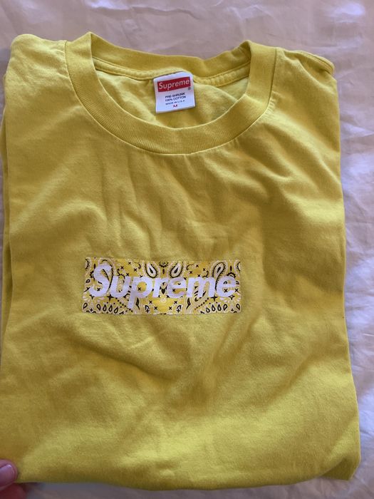 Supreme Supreme Bandana Box Logo Tee M Yellow | Grailed