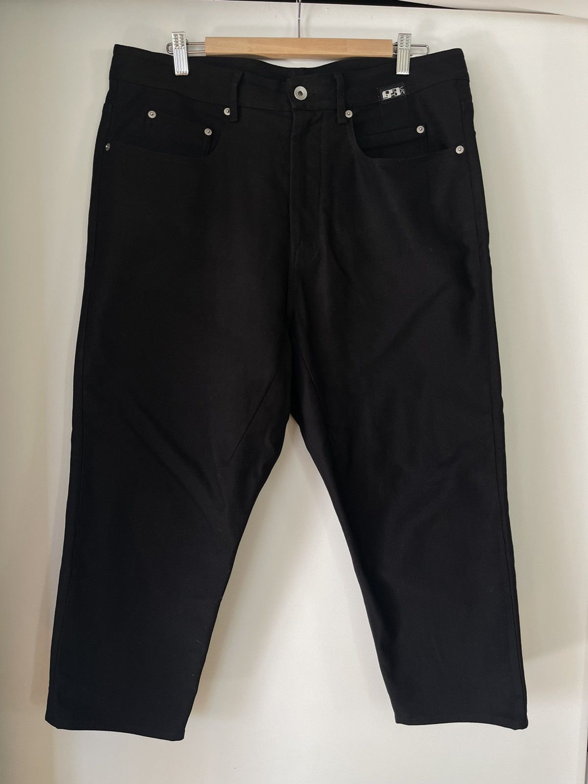 Rick Owens Nwt Rick Owens Collapse Cropped canvas Black Jeans Size US 30 / EU 46 - 1 Thumbnail