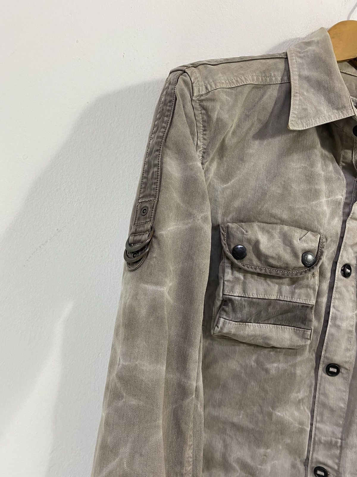 Tete Homme Tete Homme Button Up Shirt 4 Pocket Design Distressed Size US S / EU 44-46 / 1 - 4 Thumbnail