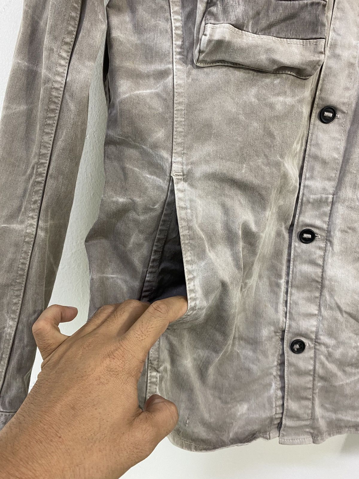 Tete Homme Tete Homme Button Up Shirt 4 Pocket Design Distressed Size US S / EU 44-46 / 1 - 7 Thumbnail