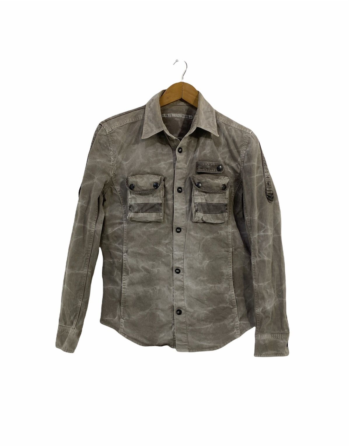 Tete Homme Button Up Shirt 4 Pocket Design Distressed