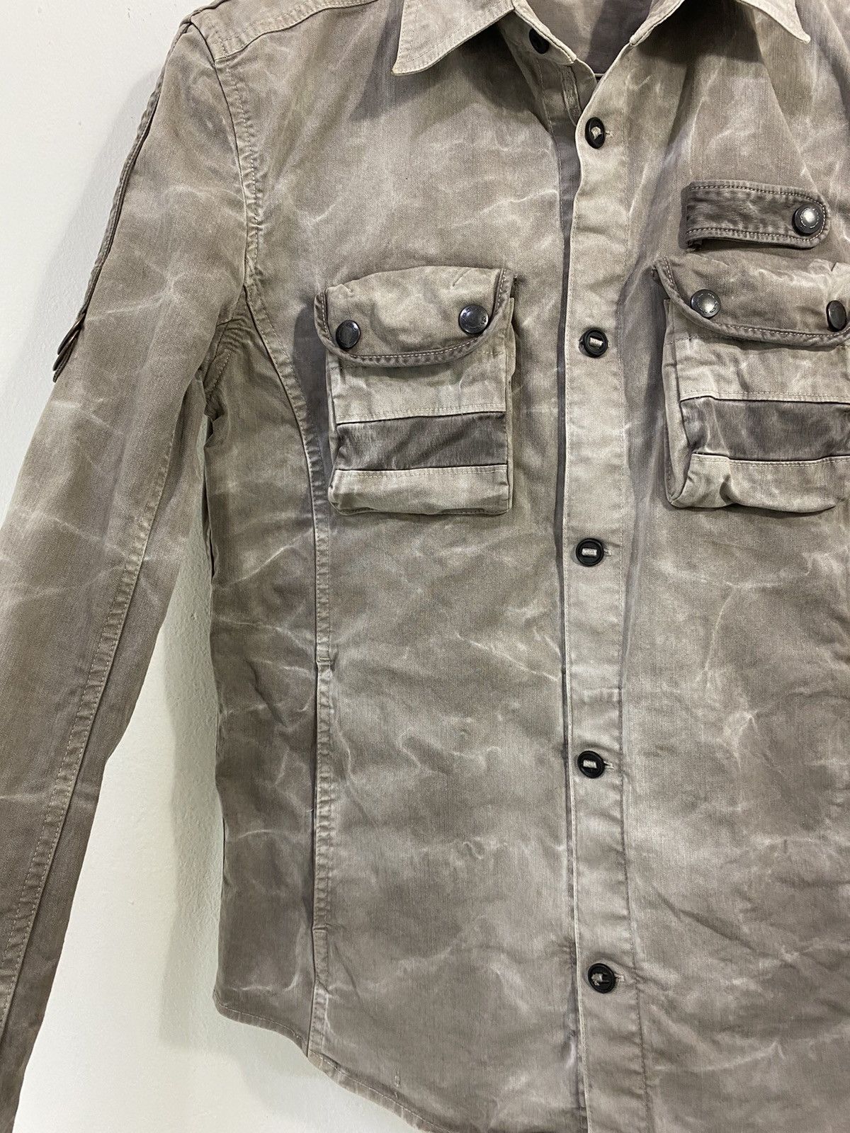Tete Homme Tete Homme Button Up Shirt 4 Pocket Design Distressed Size US S / EU 44-46 / 1 - 3 Thumbnail