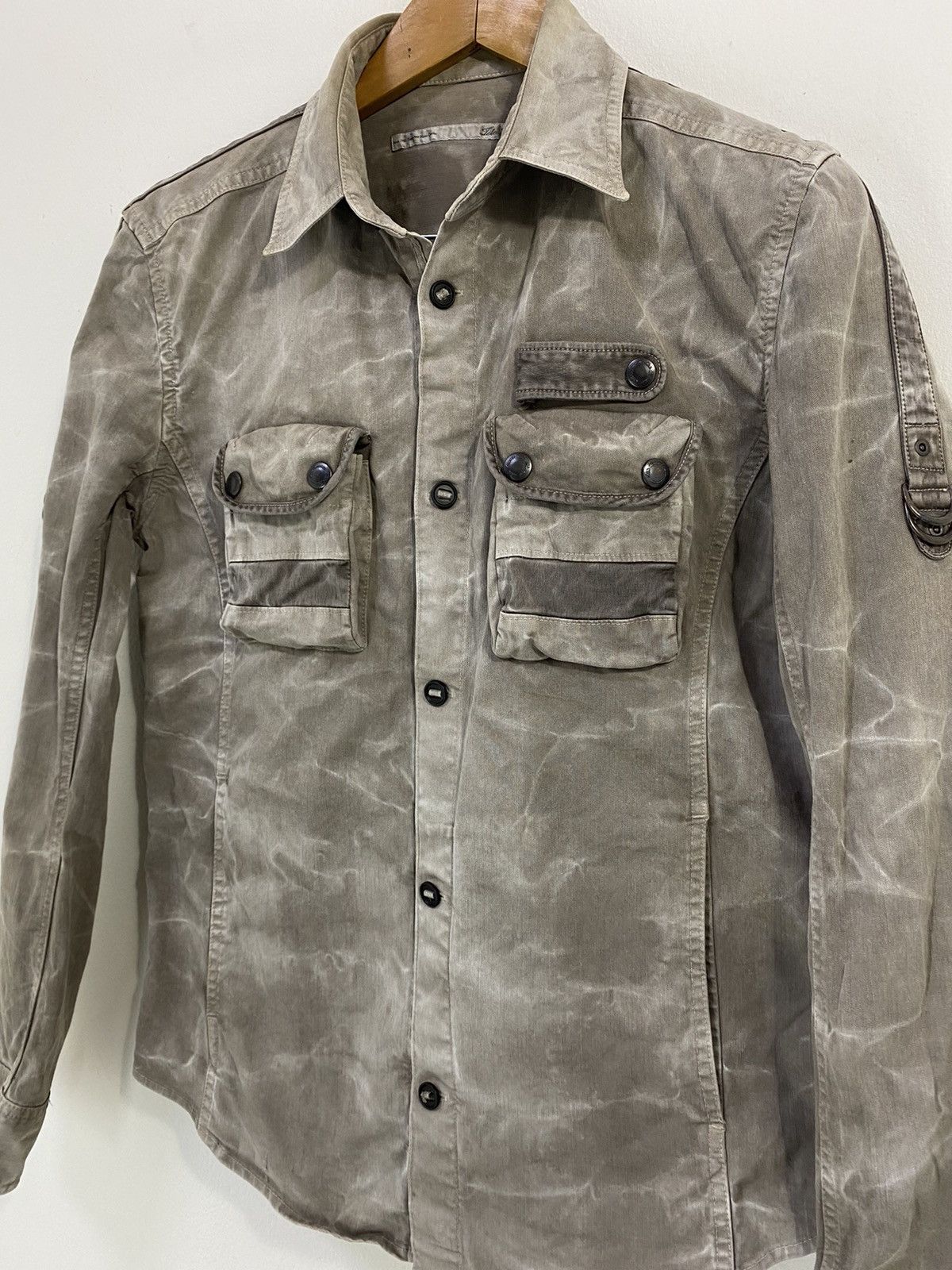 Tete Homme Tete Homme Button Up Shirt 4 Pocket Design Distressed Size US S / EU 44-46 / 1 - 6 Thumbnail