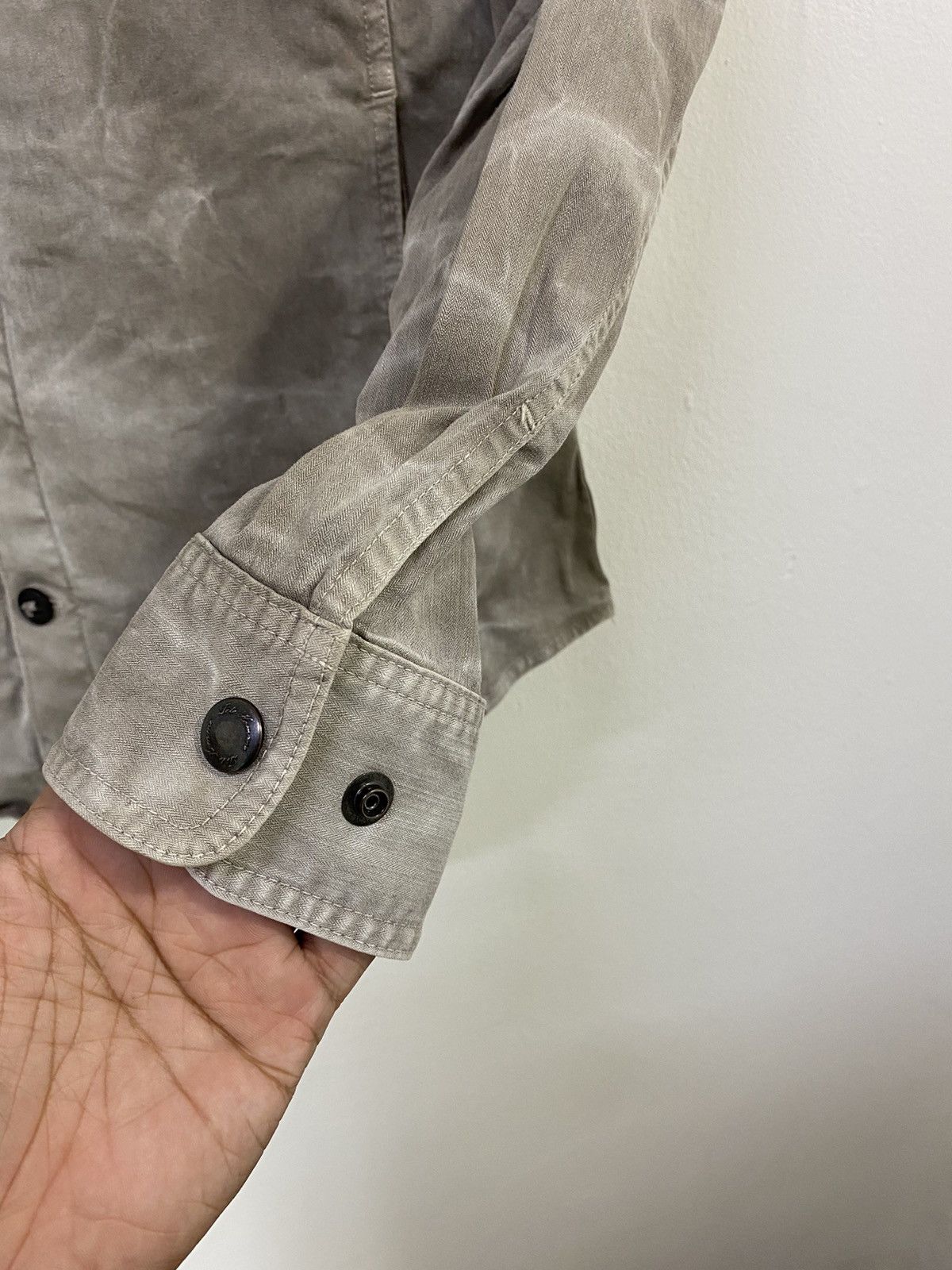 Tete Homme Tete Homme Button Up Shirt 4 Pocket Design Distressed Size US S / EU 44-46 / 1 - 10 Thumbnail