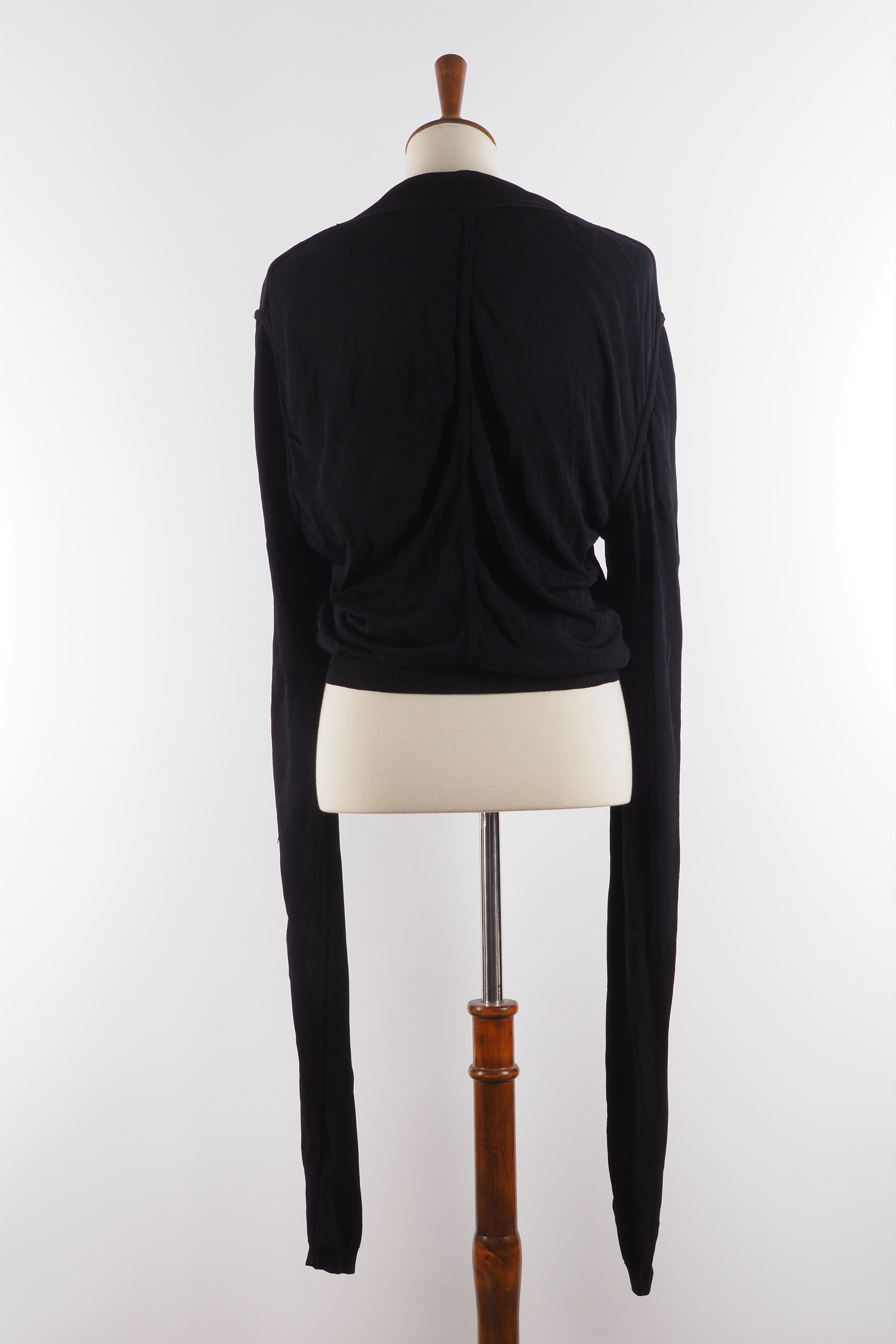 Alaia Vintage Azzedine ALAIA Black Long Sleeve Top Blouse L 80s Size L / US 10 / IT 46 - 2 Thumbnail