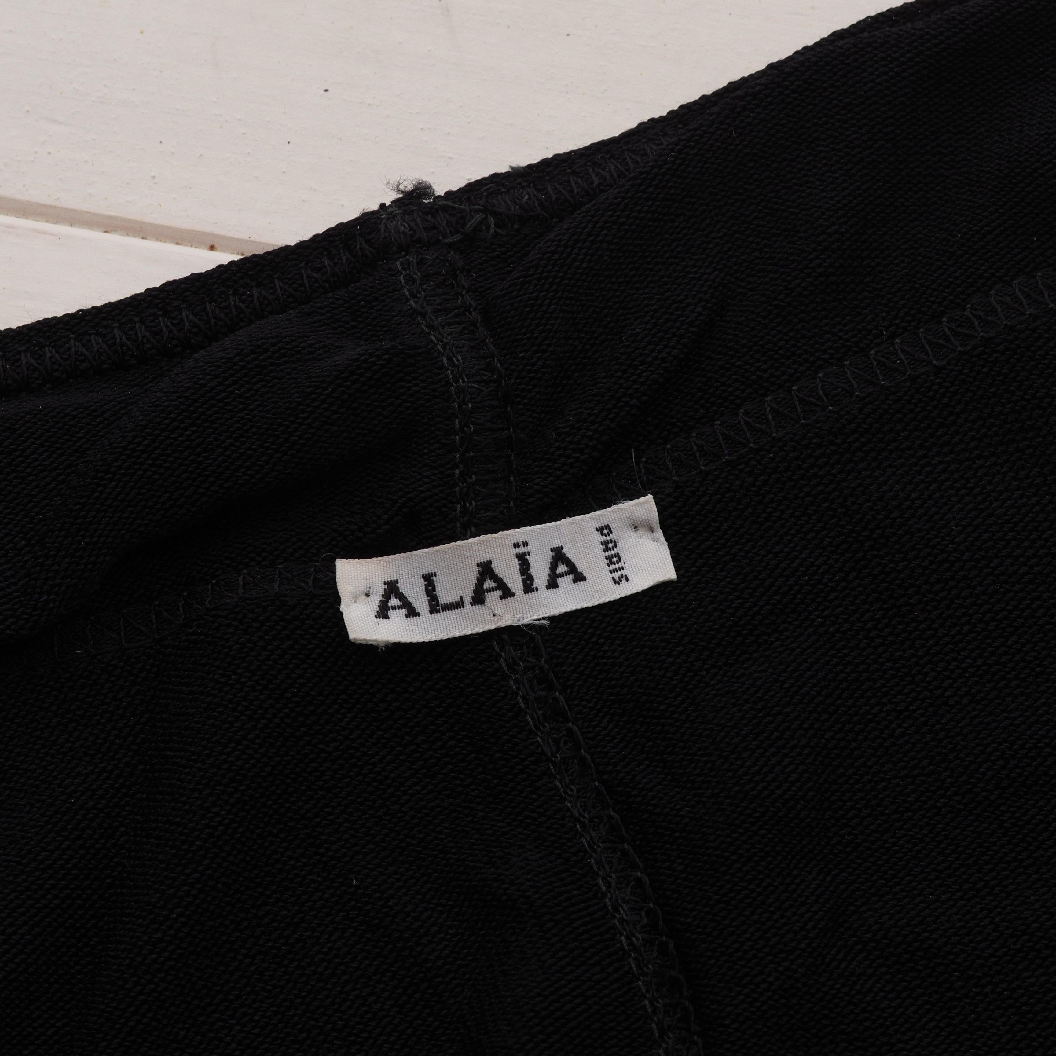 Alaia Vintage Azzedine ALAIA Black Long Sleeve Top Blouse L 80s Size L / US 10 / IT 46 - 5 Thumbnail
