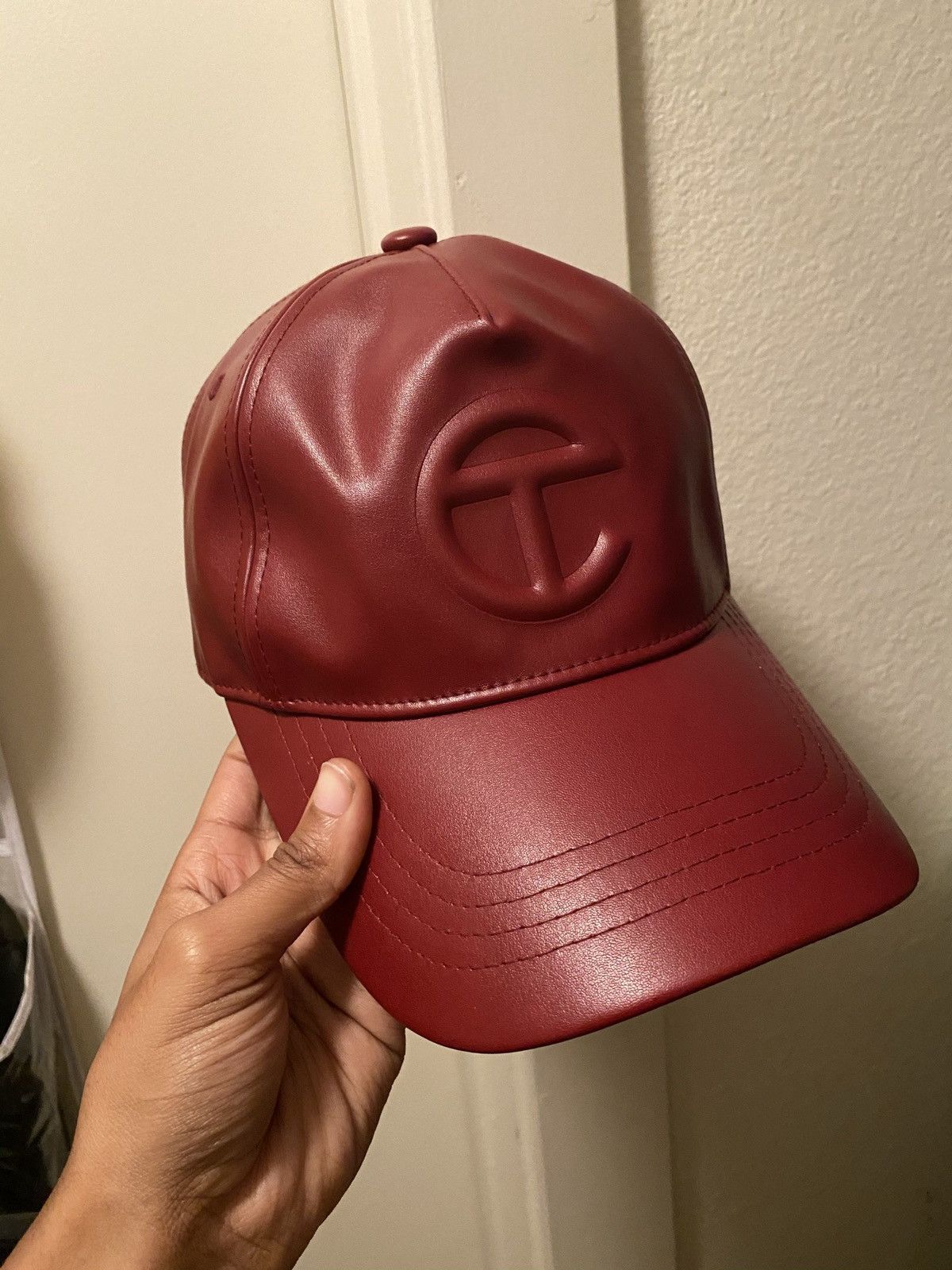 Telfar Telfar oxblood logo embossed hat Grailed