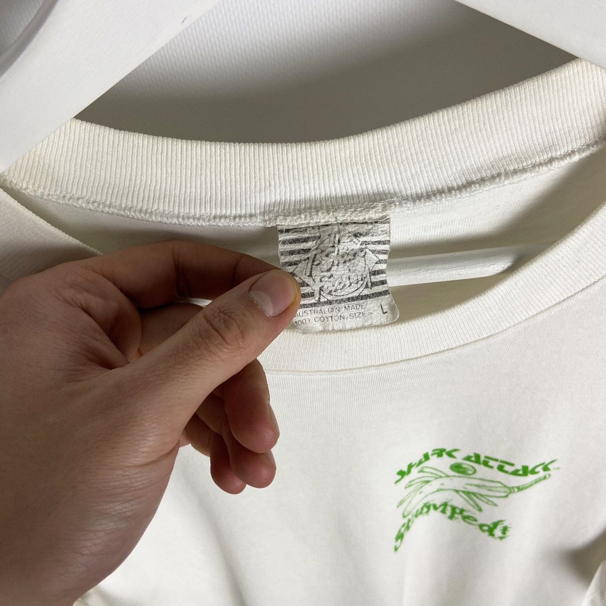 Vintage Vintage 1991 90s Shark Attack Cricket Australia tee size L Size US L / EU 52-54 / 3 - 7 Thumbnail