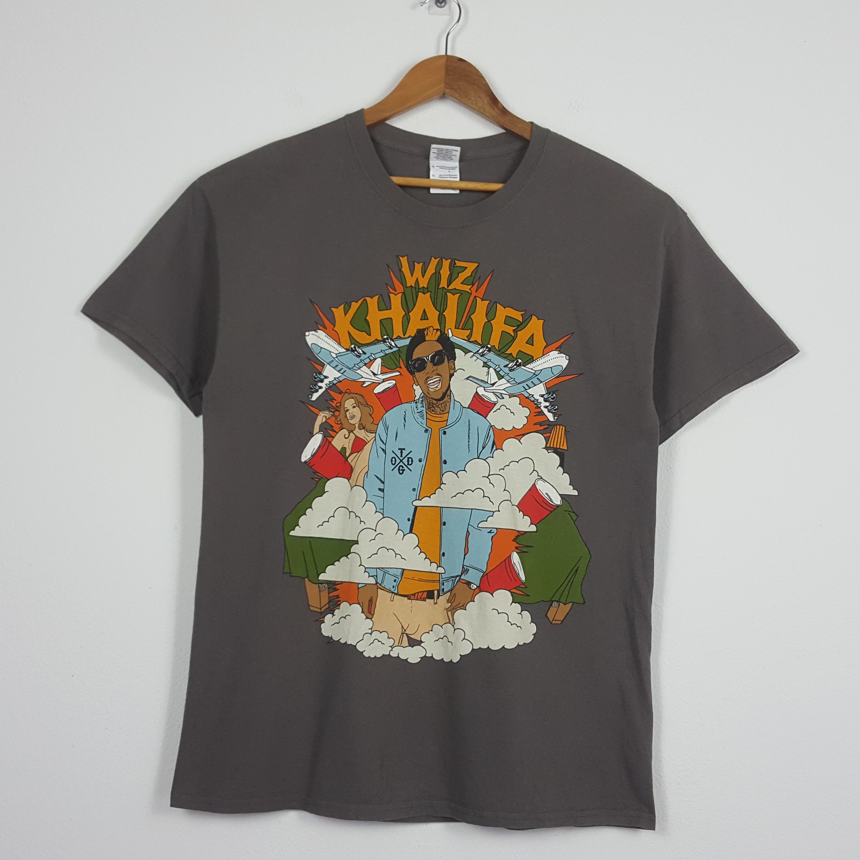 Vintage WIZ KHALIFA American rapper nice rap tee t-shirt