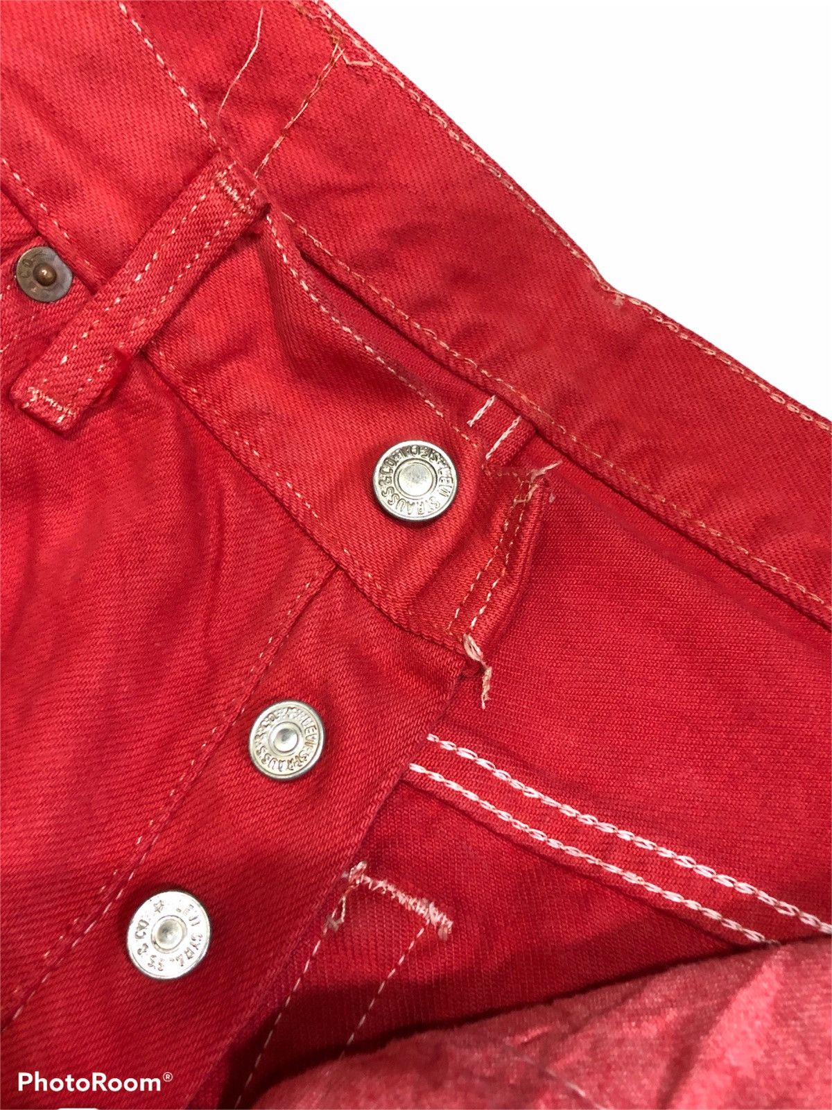 Levi's × Vintage RARE⚡️Vtg Levis 501 80s Red Colour Size US 30 / EU 46 - 3 Thumbnail