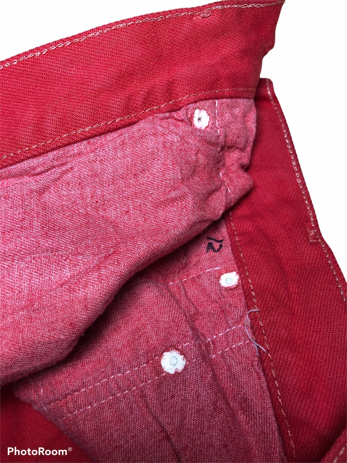 Levi's × Vintage RARE⚡️Vtg Levis 501 80s Red Colour Size US 30 / EU 46 - 11 Thumbnail