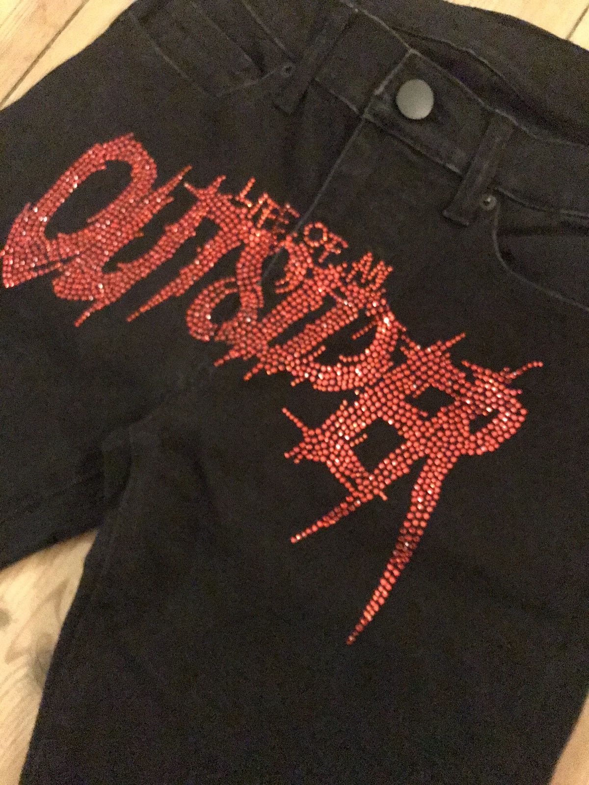 Outsider Denim Life of an Outsider Blood Rhinestone Denim | Grailed