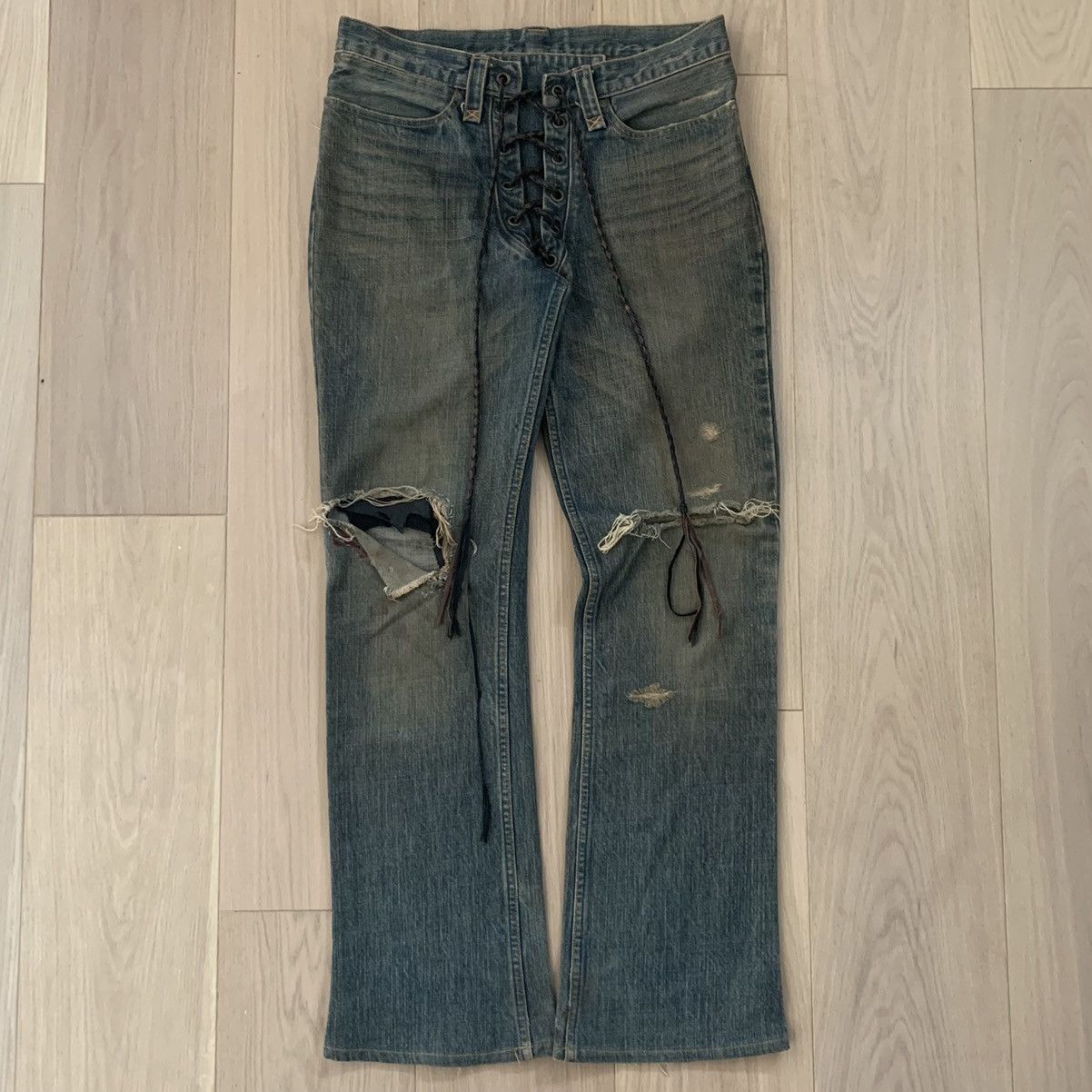 If Six Was Nine 2000's Lace-Up Mud Max Denim | Grailed