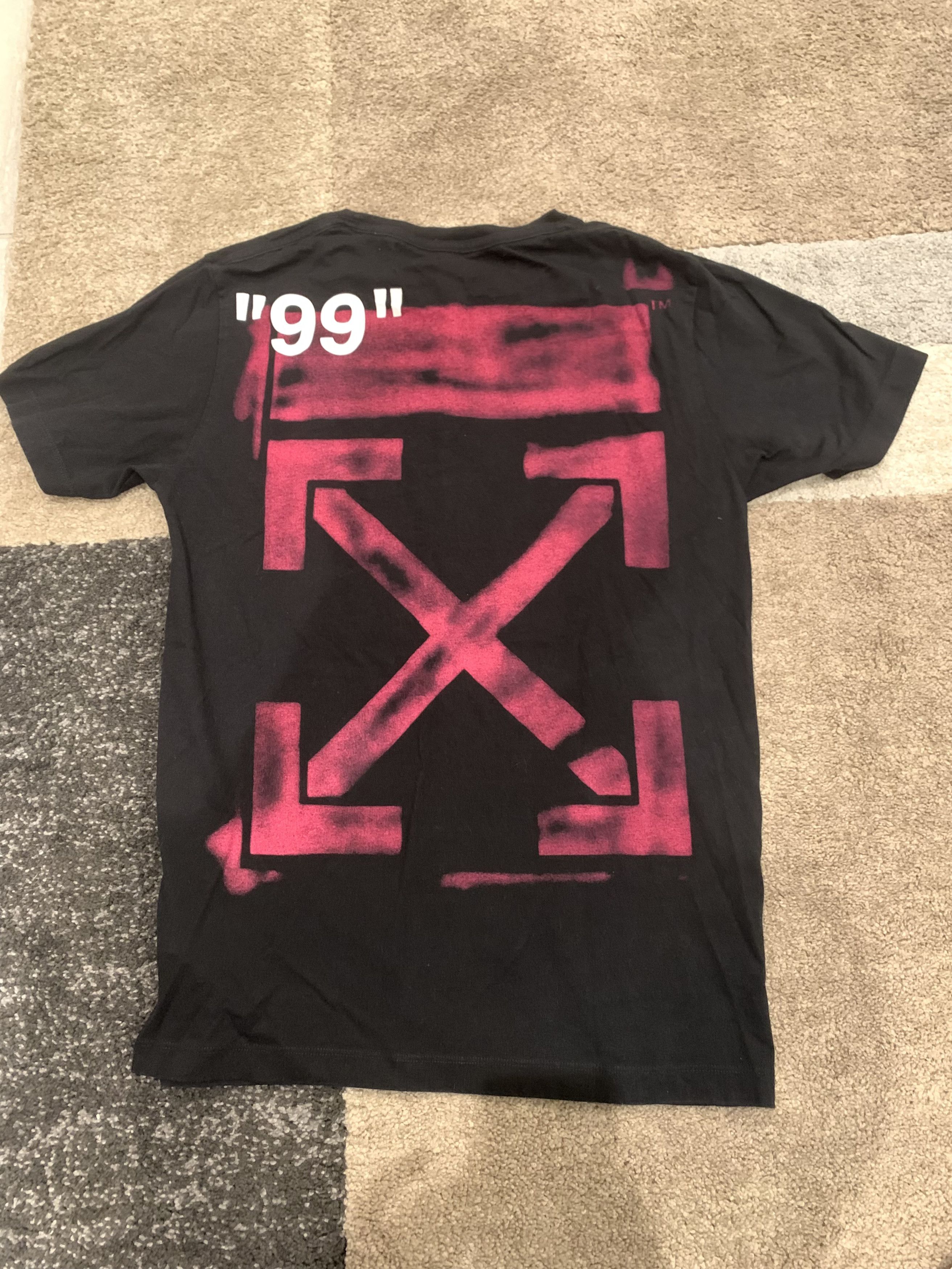 Off-White Off-White SS19 Graffiti Pink Arrows Short Sleeve T-Shirt 