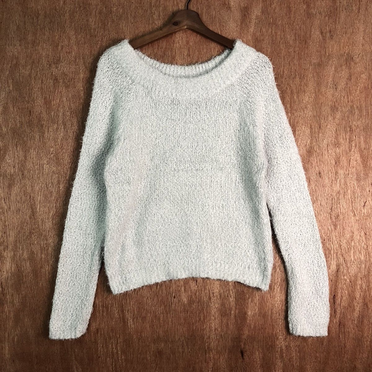 image of Homespun Knitwear Sureve Grey Mohair Shag Shaggy Knitwear, Men's (Size Medium)