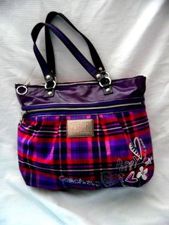 Coach poppy plaid online purse