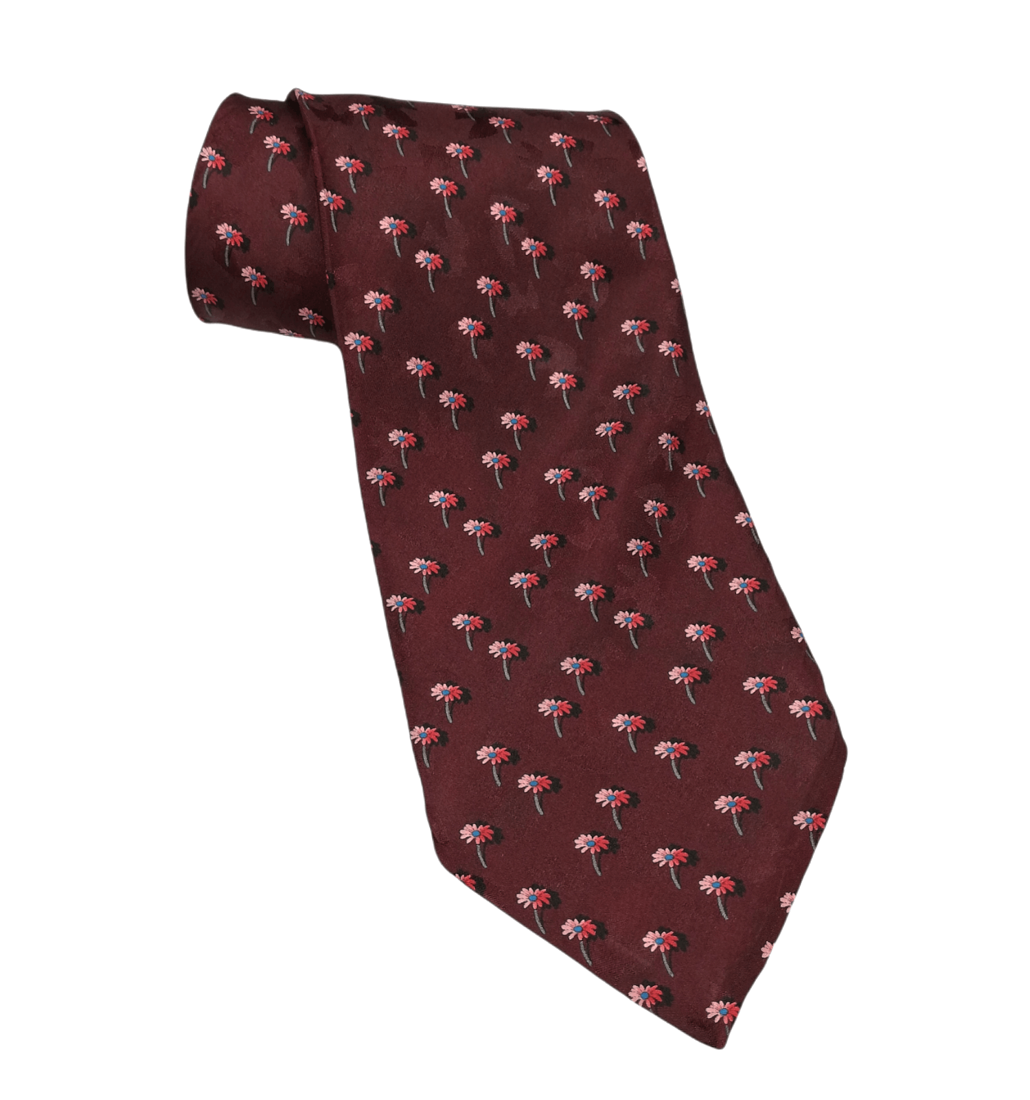 Nina Ricci Authentic Nina Ricci Paris Men's Silk Tie Floral Maroon Size ONE SIZE - 1 Thumbnail