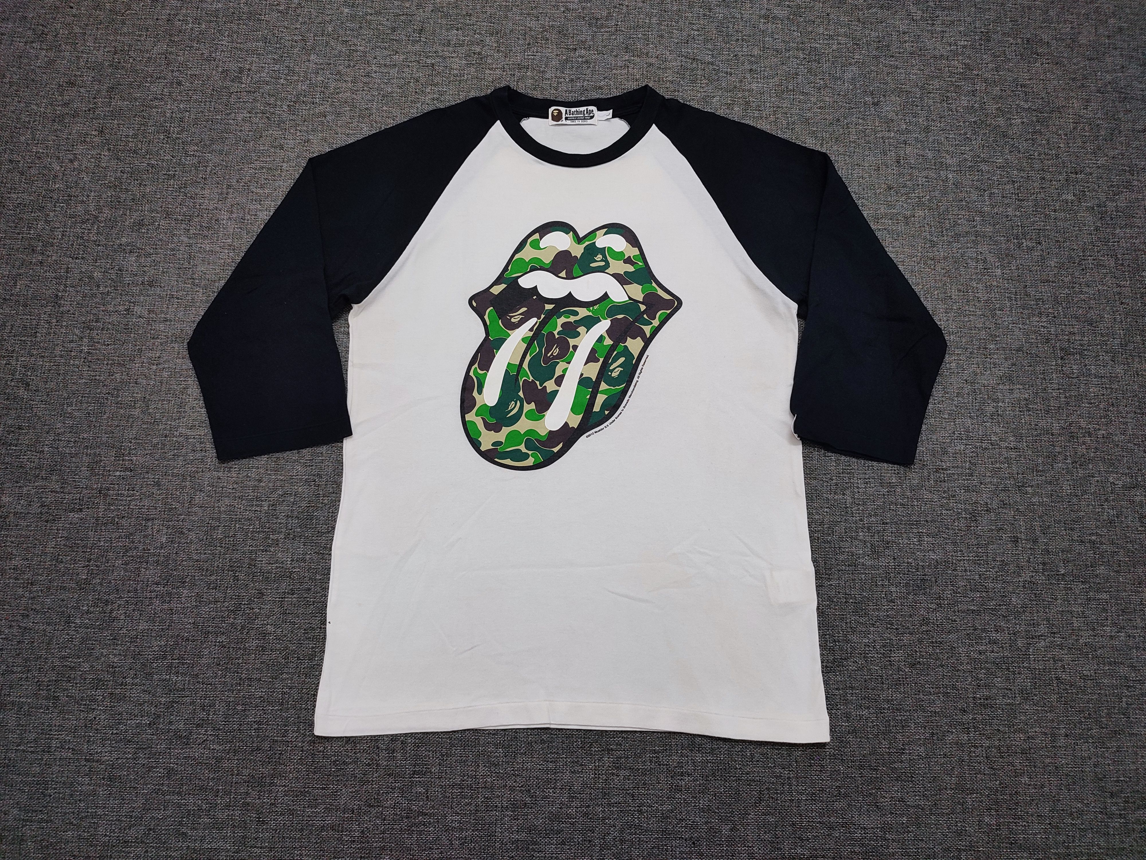 トップス bape x Rolling Stones 3/4 Sleeve Tee BAPE X ROLLING STONES - 3/4 SLEEVE TEE MENS – us.bape.com