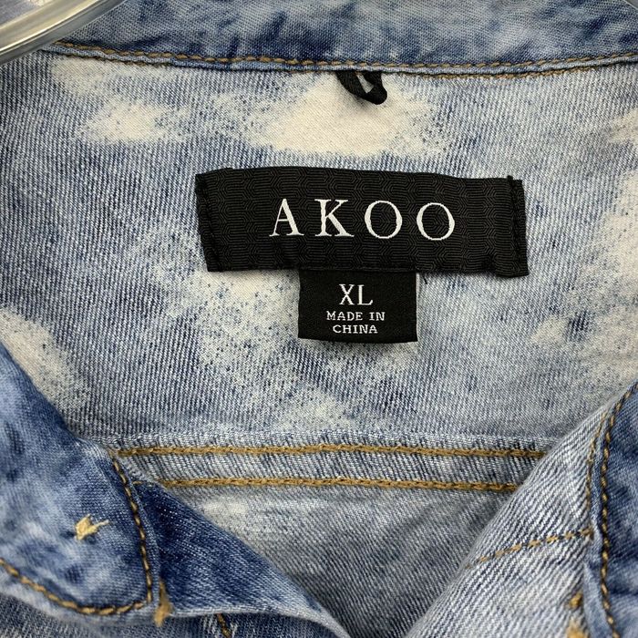 Akoo AKOO Denim Button Front Shirt Bleach Distressed Fox | Grailed