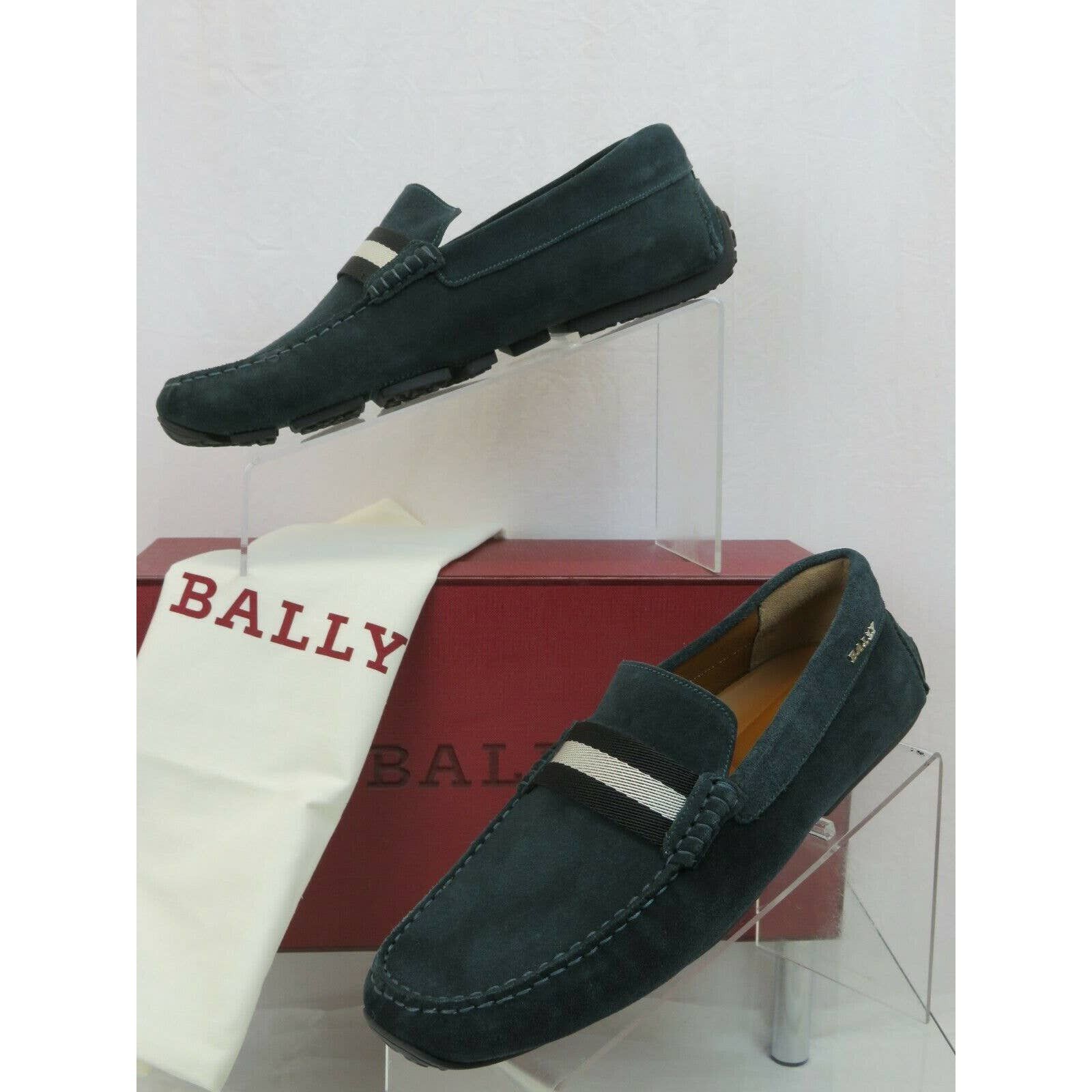 Bally PEARCE OAK DARK GREEN SUEDE WEB LOGO DRIVING LOAFERS 9 D 42 Grailed