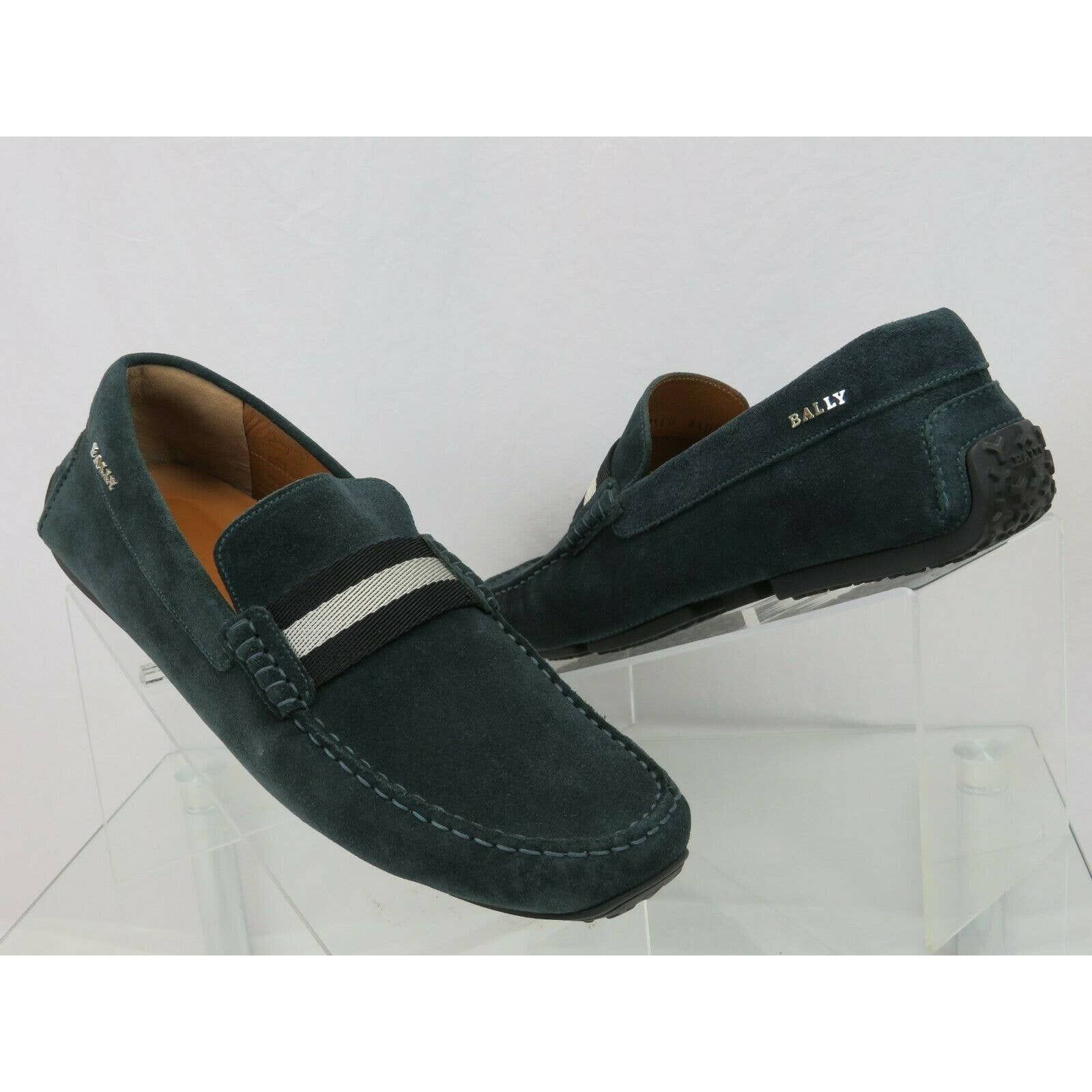 Bally PEARCE OAK DARK GREEN SUEDE WEB LOGO DRIVING LOAFERS 9 D 42 Grailed
