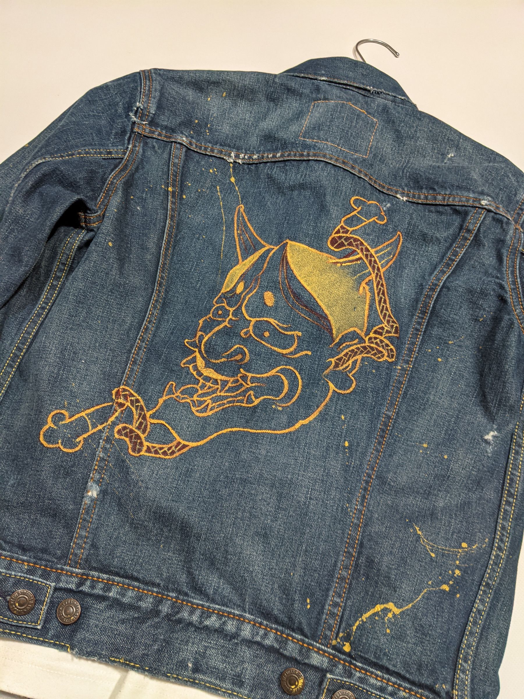 Levi's Levi's Custom Hand Made denim jacket Japanese tattoo style | Grailed