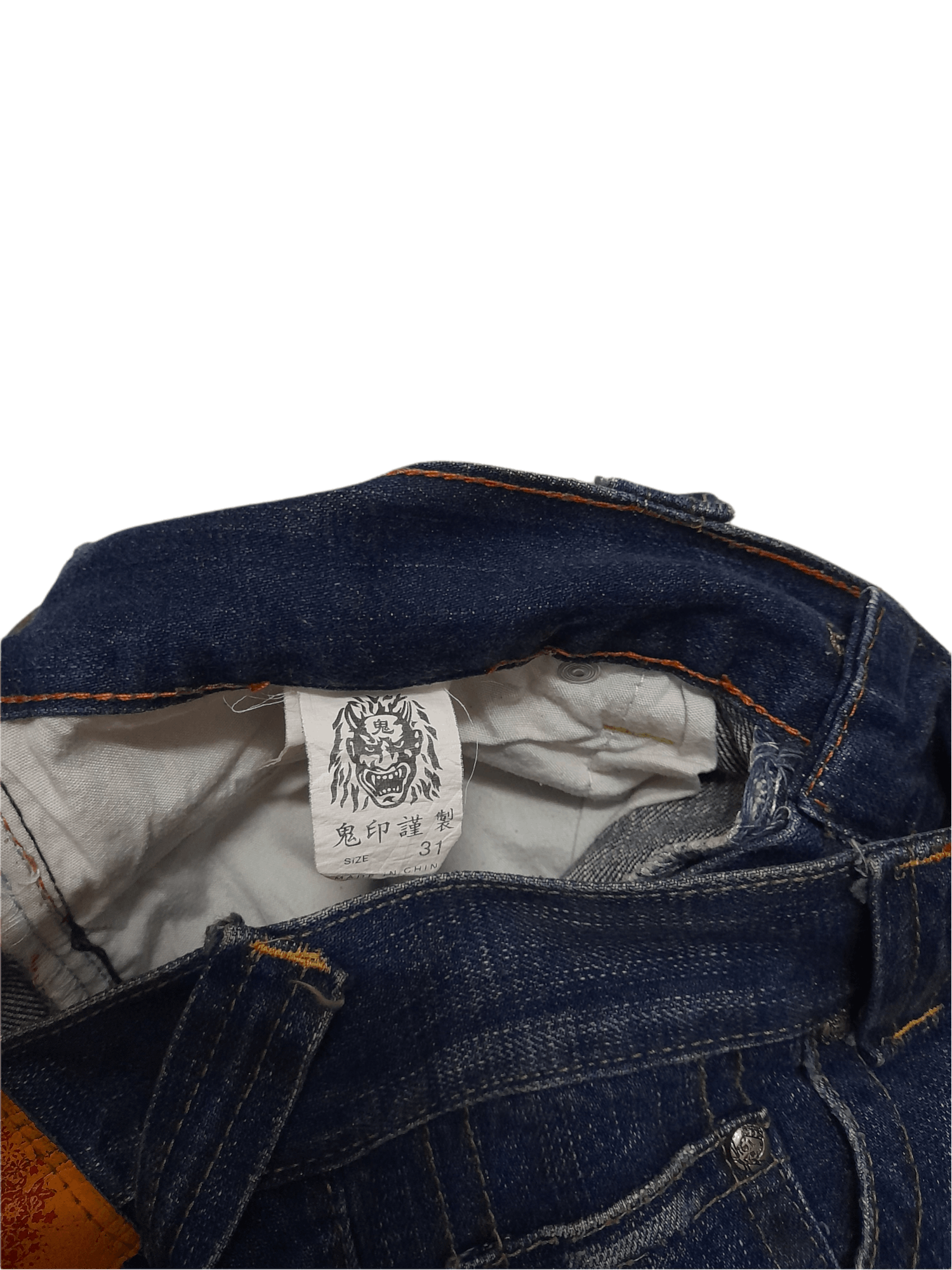 Japanese Brand BS JAPAN AKUMA DEMON OSHIROIBABA DENIM DISRESSED (D602) Size US 32 / EU 48 - 2 Thumbnail