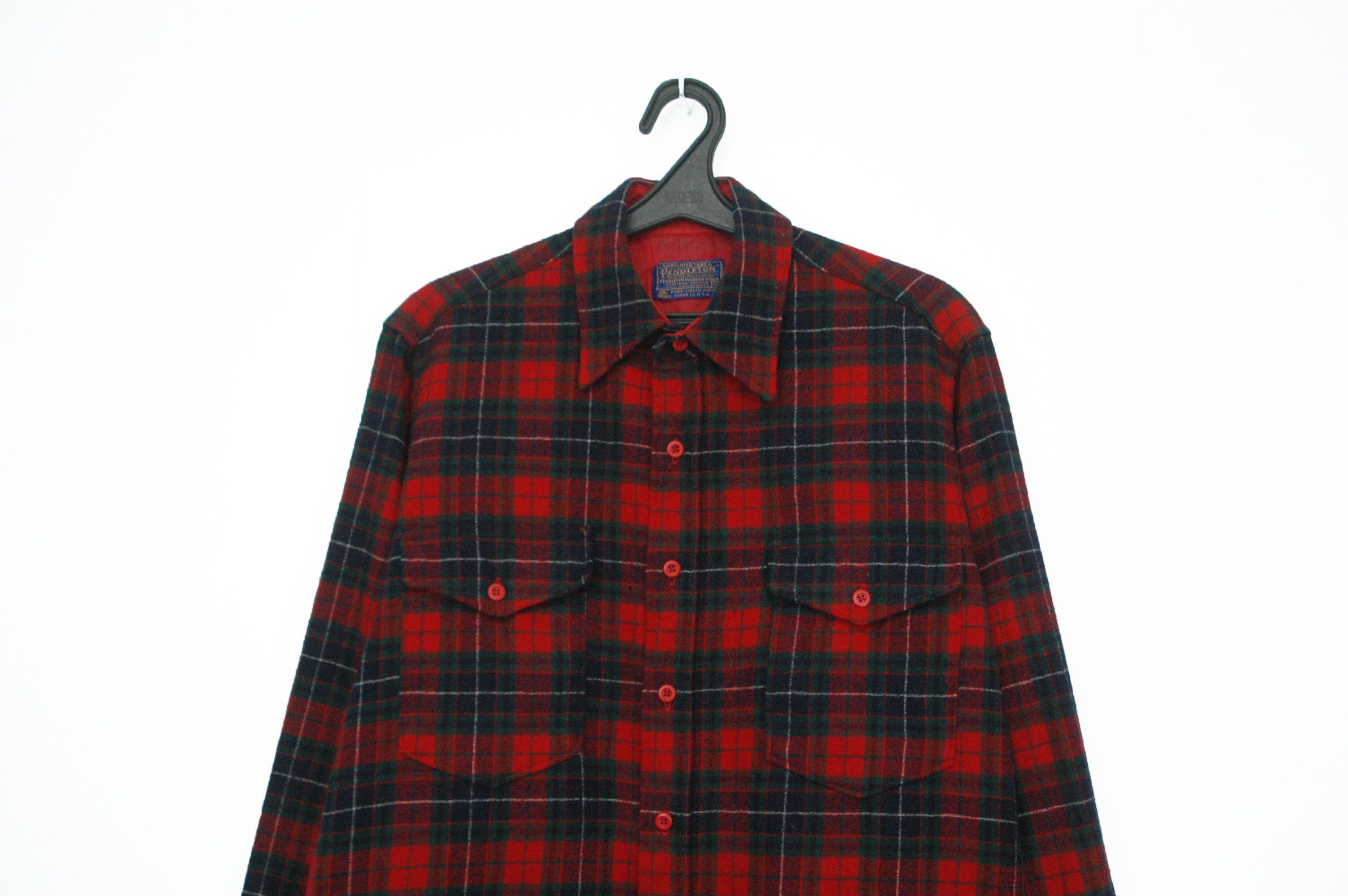 Pendleton Vintage 1960s PENDLETON Made in USA Checkered Wool Shirt Size US M / EU 48-50 / 2 - 2 Thumbnail