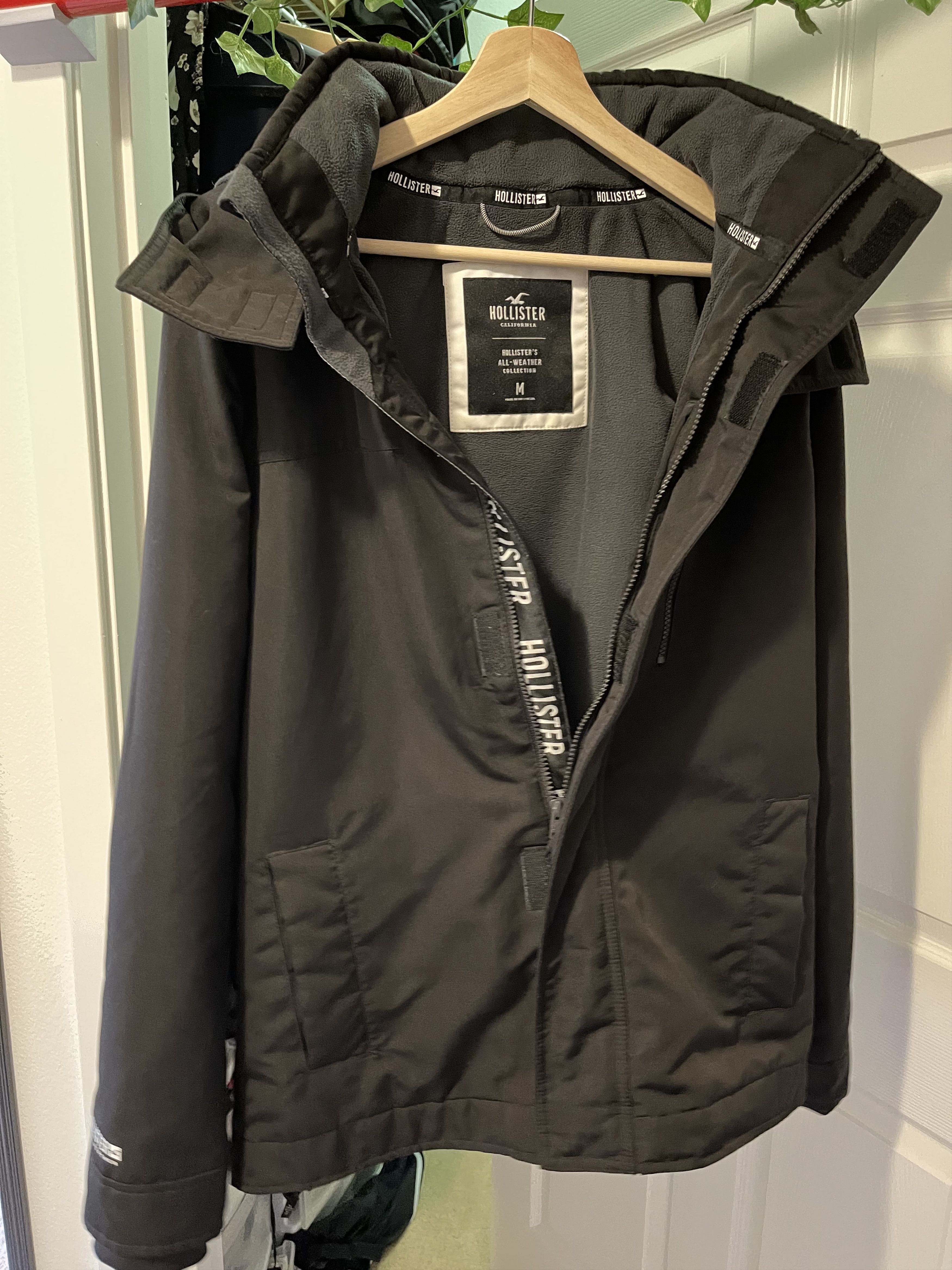 HOLLISTER ALL WEATHER DOWN PARKA JACKET COAT BLACK MENS SIZE M,L