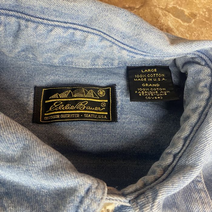 Vintage 80s Eddie Bauer Denim Shirt | Grailed