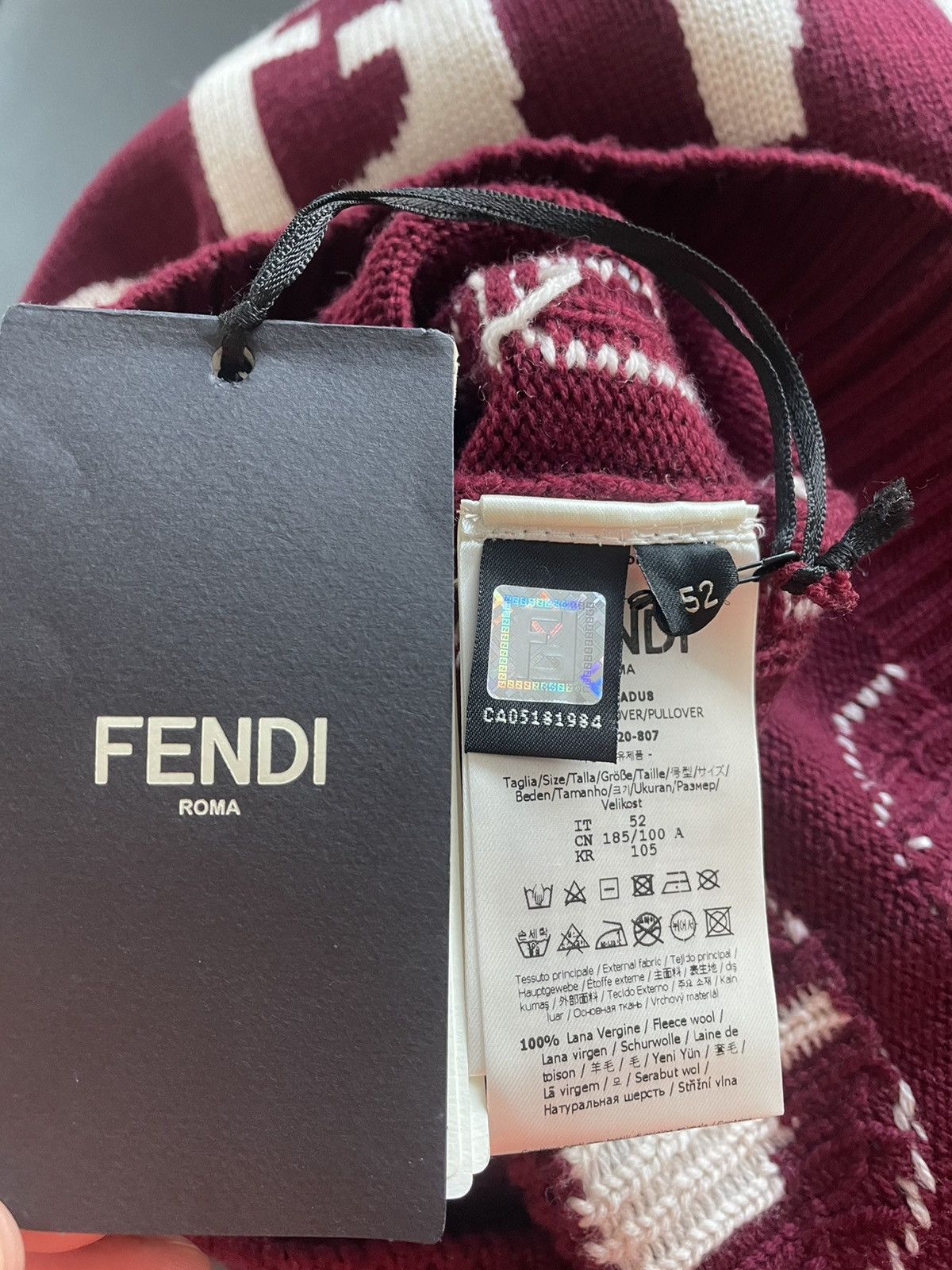 Fendi $2,500 Super Runway Virgin Wool Fendi Sweater Brand New Size US L / EU 52-54 / 3 - 5 Thumbnail
