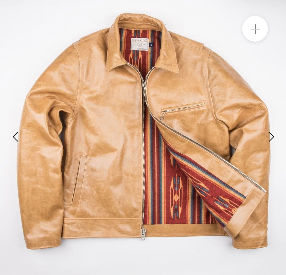 image of Freenote Fj-2 Natural Leather Flight Jacket, Men's (Size Small)