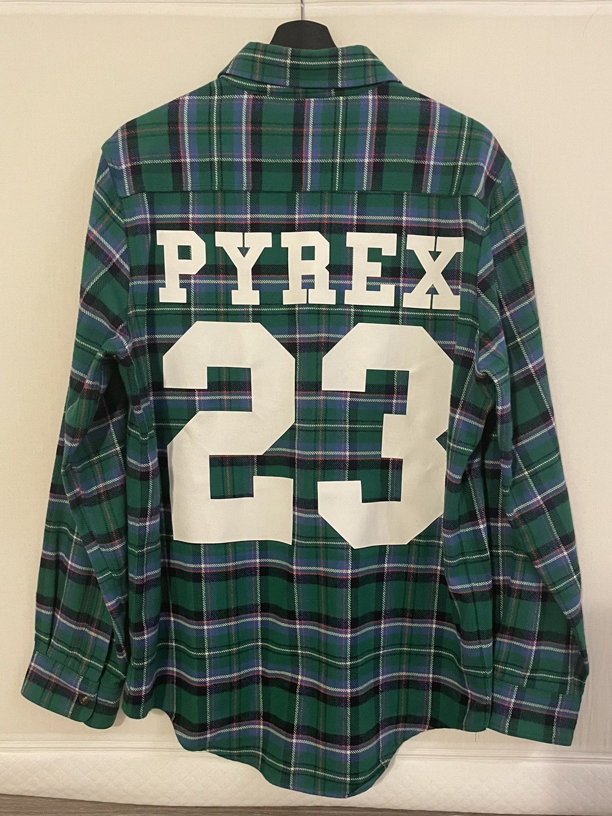 PYREX by Virgil Abloh Plaid Flanel Shirt On Ralph Lauren Rugby