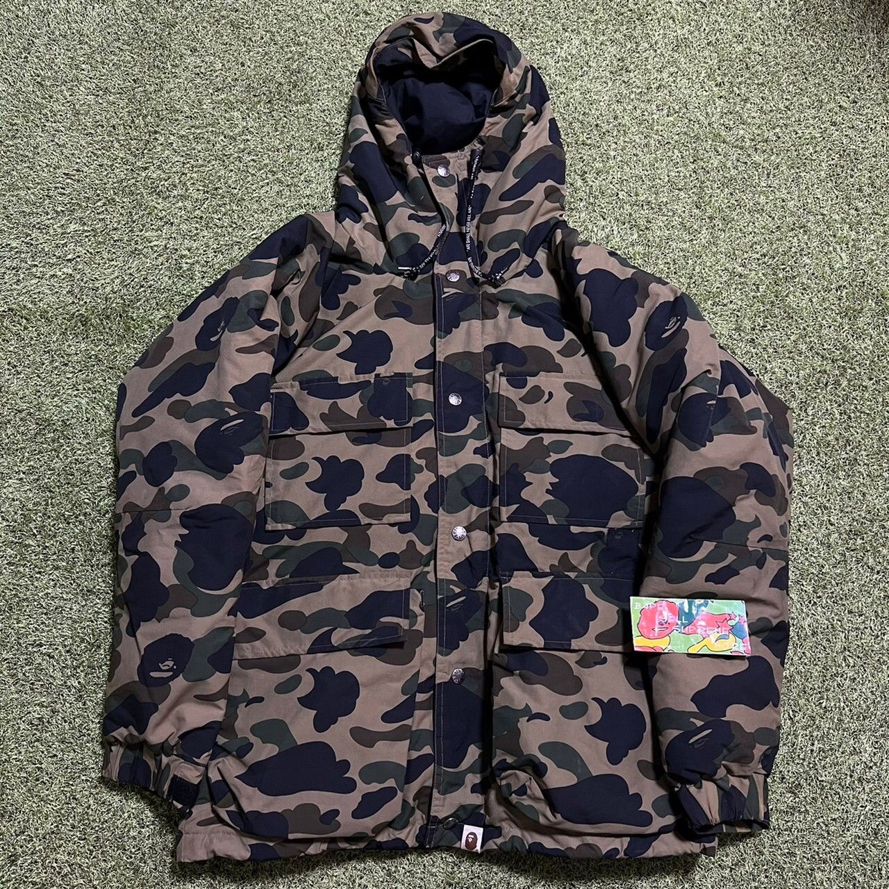 Bape BAPE Puffer jacket Green camo | Grailed