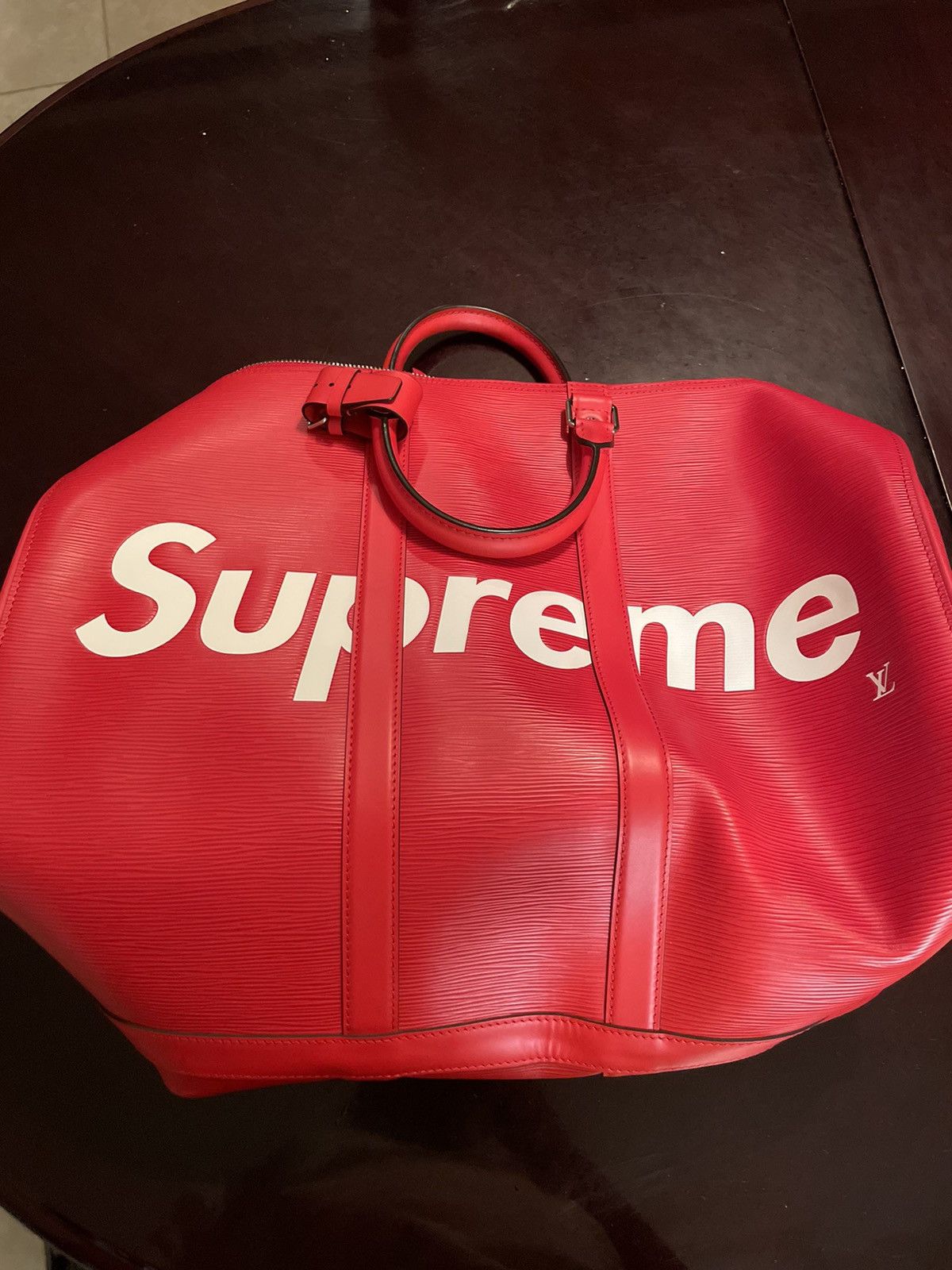 Louis Vuitton Supreme EPI Keepall Bandouliere