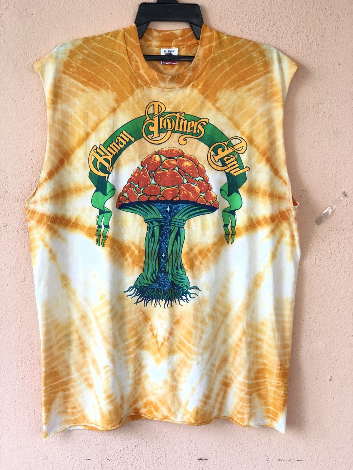 Band Tees × Vintage Vintage 90s Allman Brothers Band Tye Dye Cropped Tee Size US XL / EU 56 / 4 - 1 Thumbnail