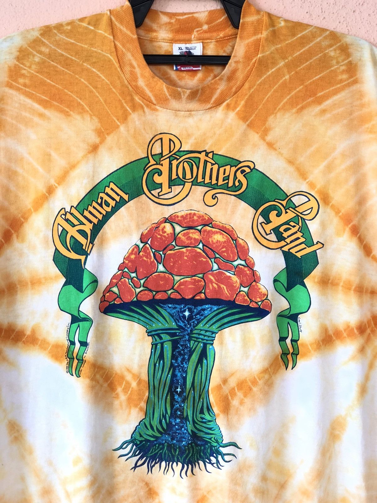 Band Tees × Vintage Vintage 90s Allman Brothers Band Tye Dye Cropped Tee Size US XL / EU 56 / 4 - 2 Thumbnail