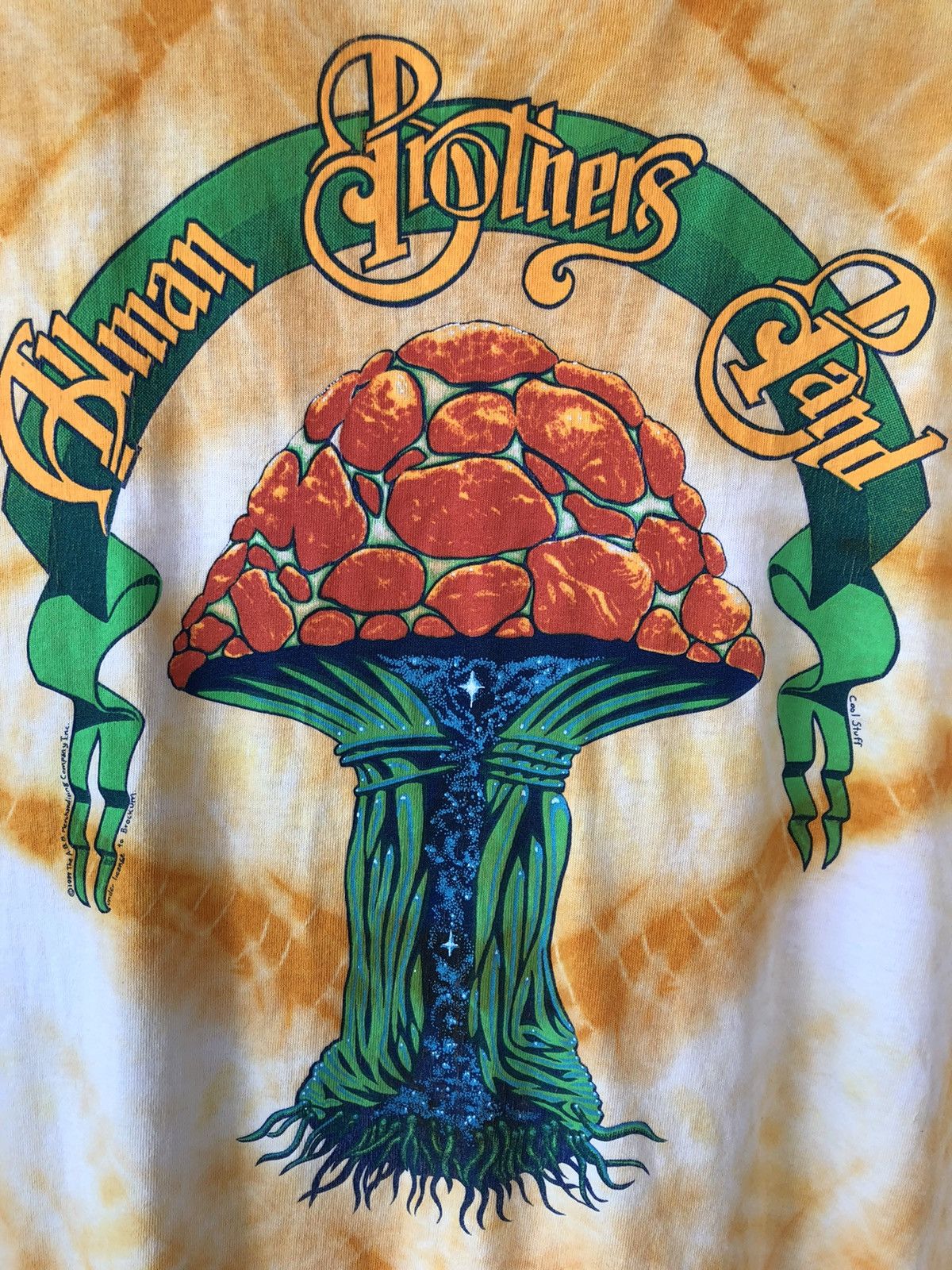Band Tees × Vintage Vintage 90s Allman Brothers Band Tye Dye Cropped Tee Size US XL / EU 56 / 4 - 3 Thumbnail