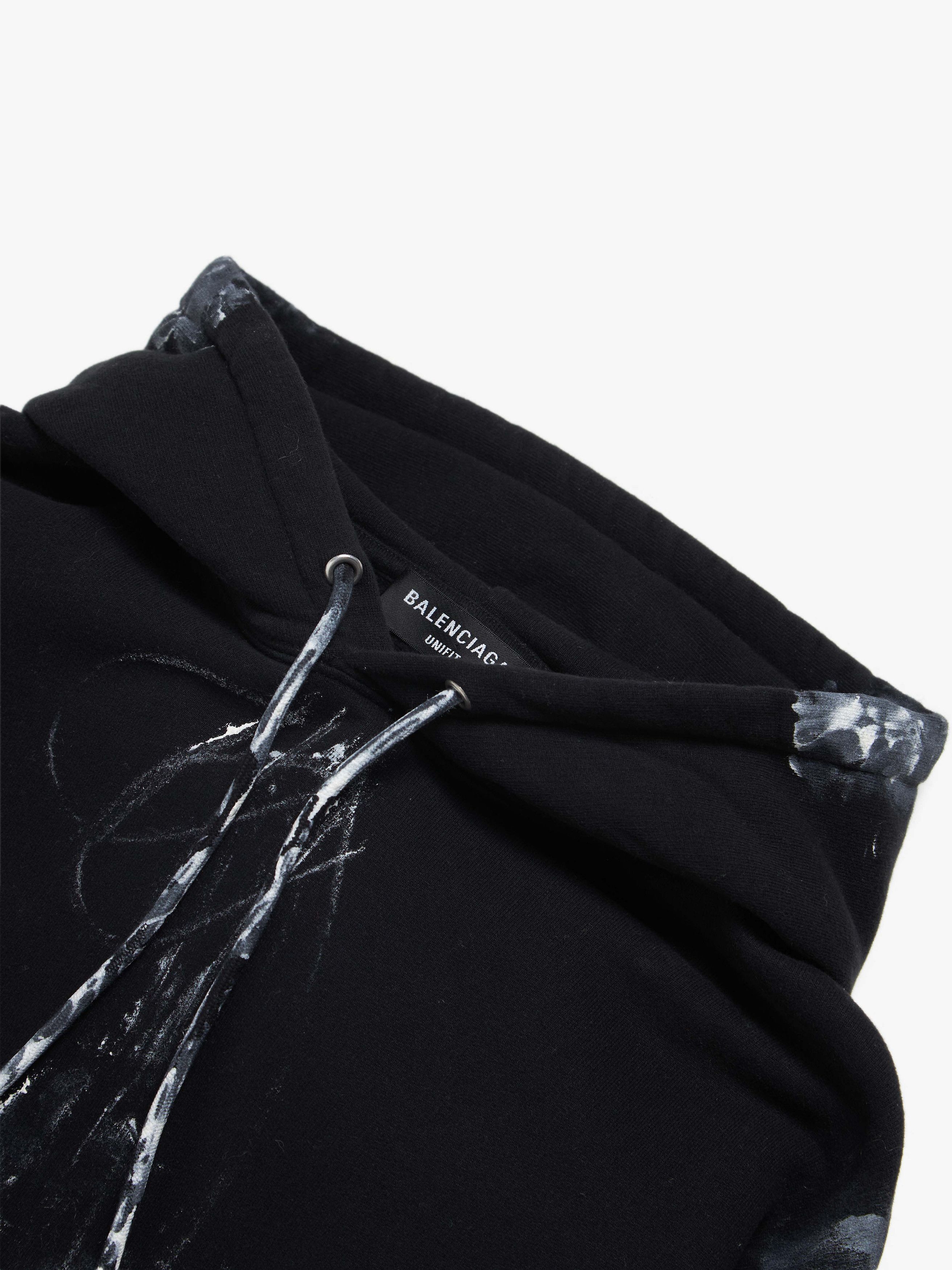 Balenciaga Black Dye Printed Front Pocket Hoodie Size US XL / EU 56 / 4 - 3 Thumbnail