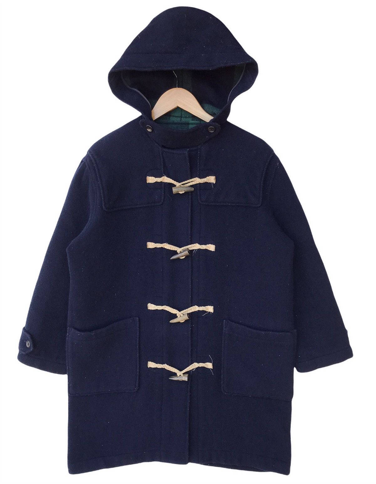 Japanese Brand × Vintage Santa Barbara Wool Tartan Duffle Coat Size US L / EU 52-54 / 3 - 1 Thumbnail