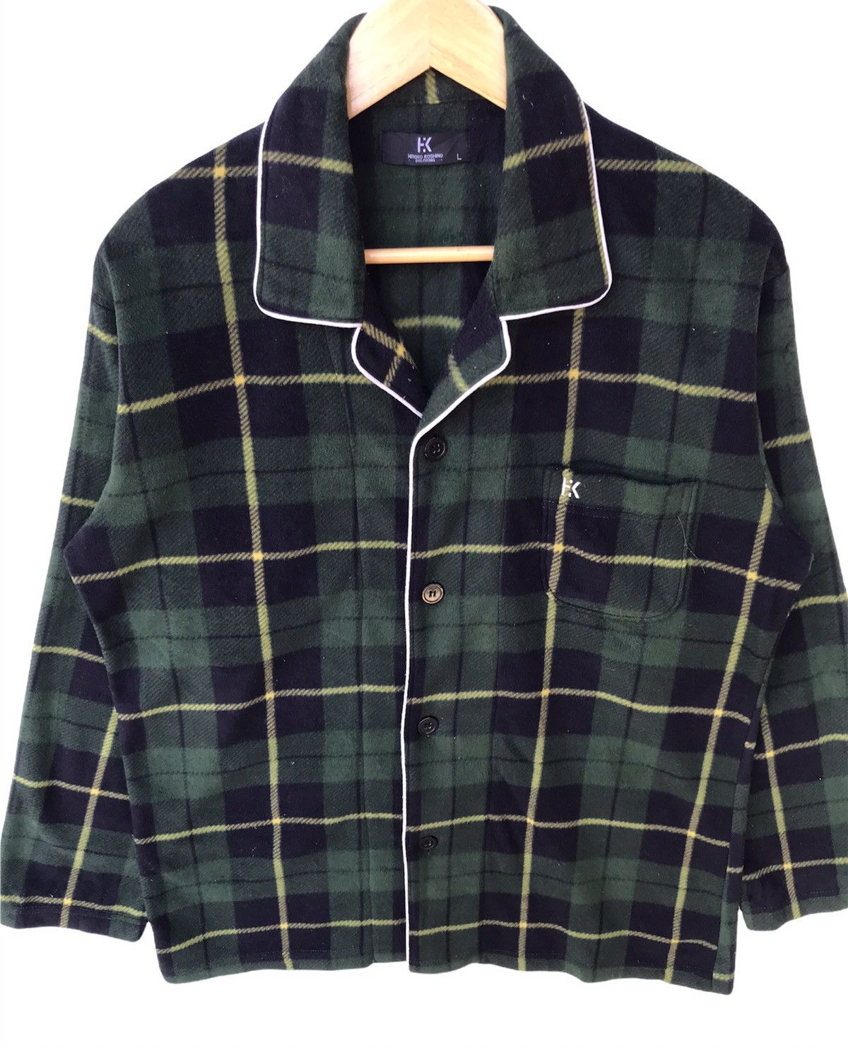 Hiroko Koshino Homme Hiroko Koshino Plaid Button-Up Shirt - Green/Black Size L Size US L / EU 52-54 / 3 - 4 Thumbnail